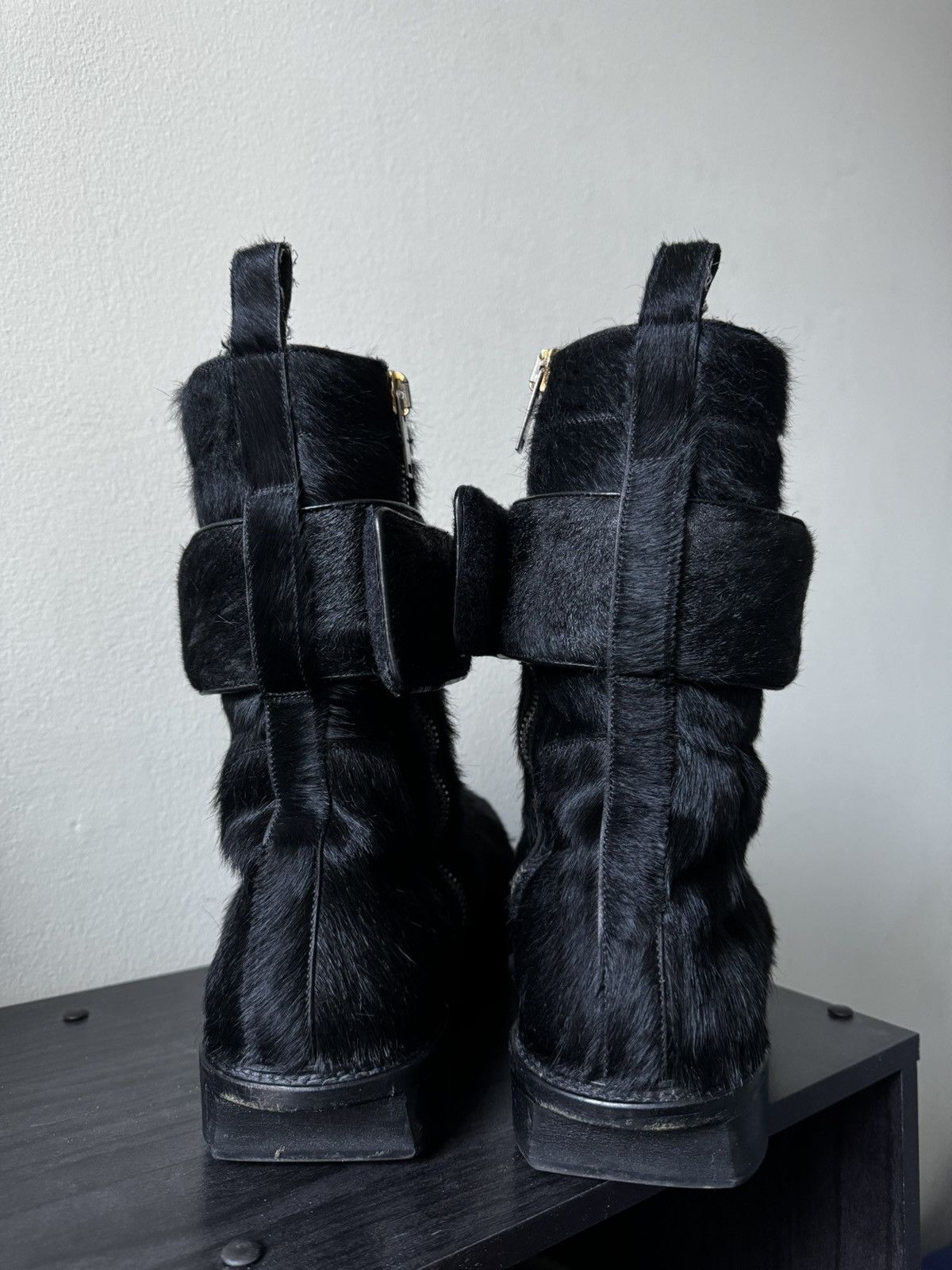 Rick Owens FW13 Rick Owens Ponyhair Plinth Boots Runway Size US 10 / EU 43 - 7 Thumbnail