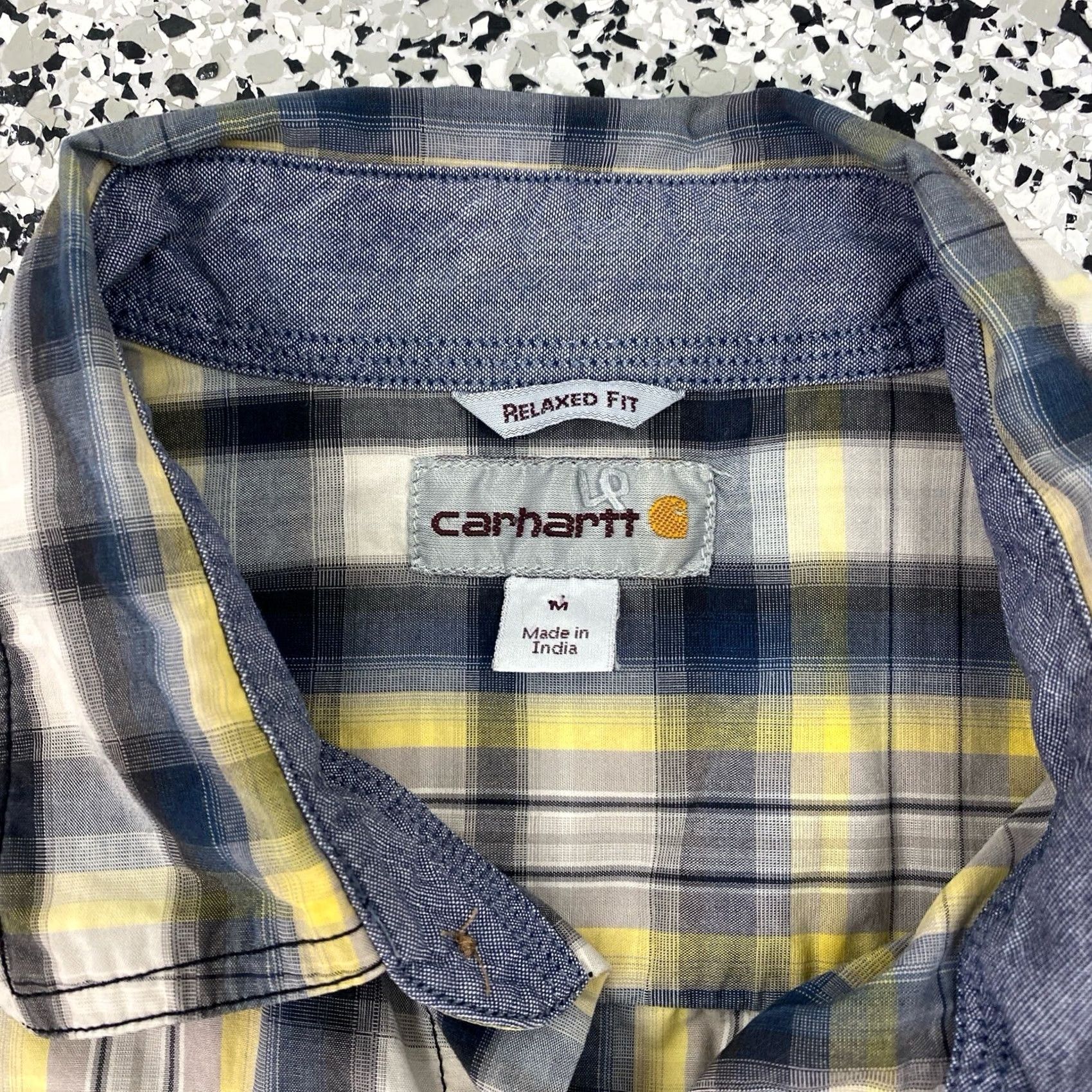 Carhartt VINTAGE Carhartt Shirt Mens Medium Plaid Pearl Snap Western Short-Sleeve Yellow Classic Outdoor Size US L / EU 52-54 / 3 - 3 Thumbnail