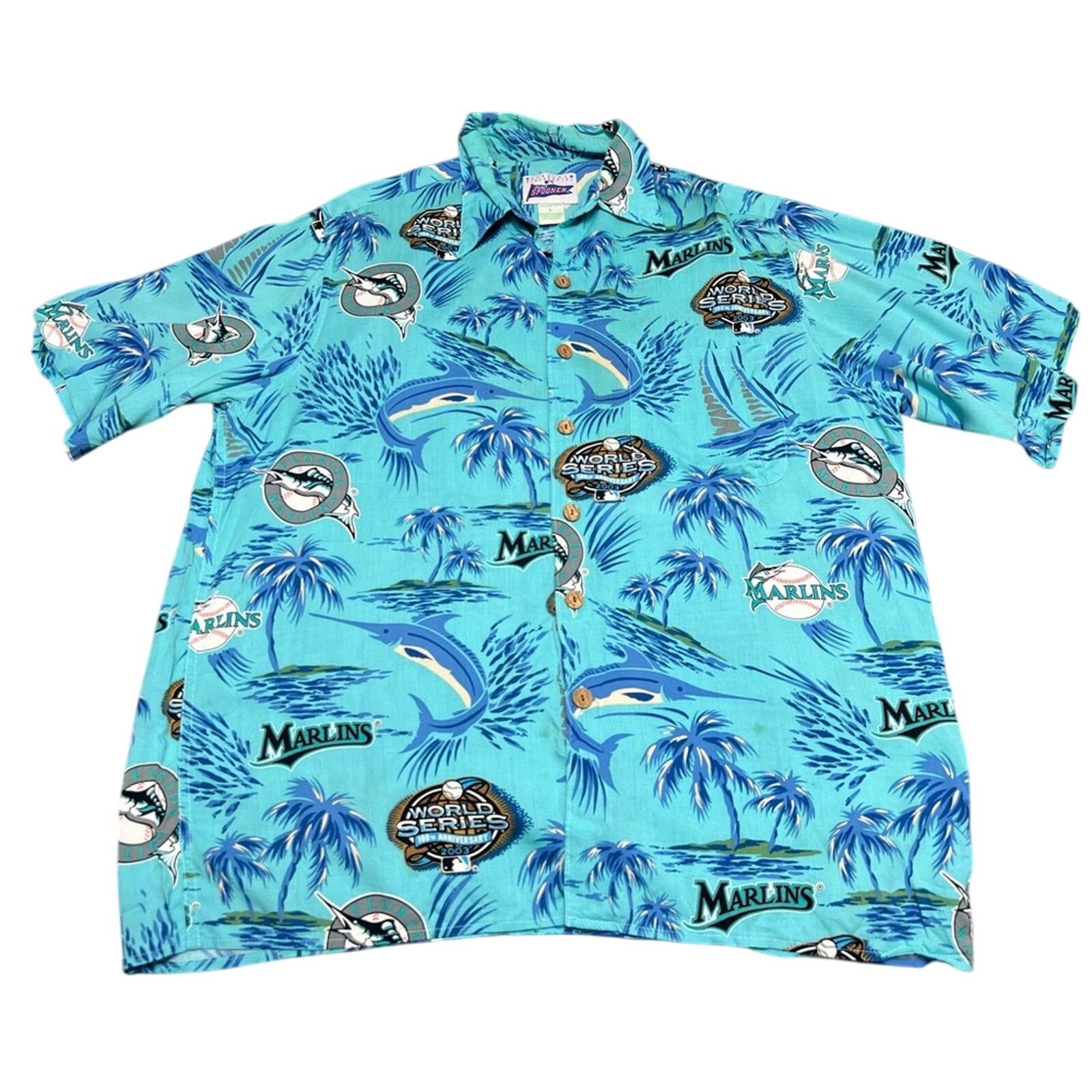 Reyn Spooner Vintage Reyn Spooner Shirt Florida Marlins Hawaiian 2003 Size US L / EU 52-54 / 3 - 1 Thumbnail