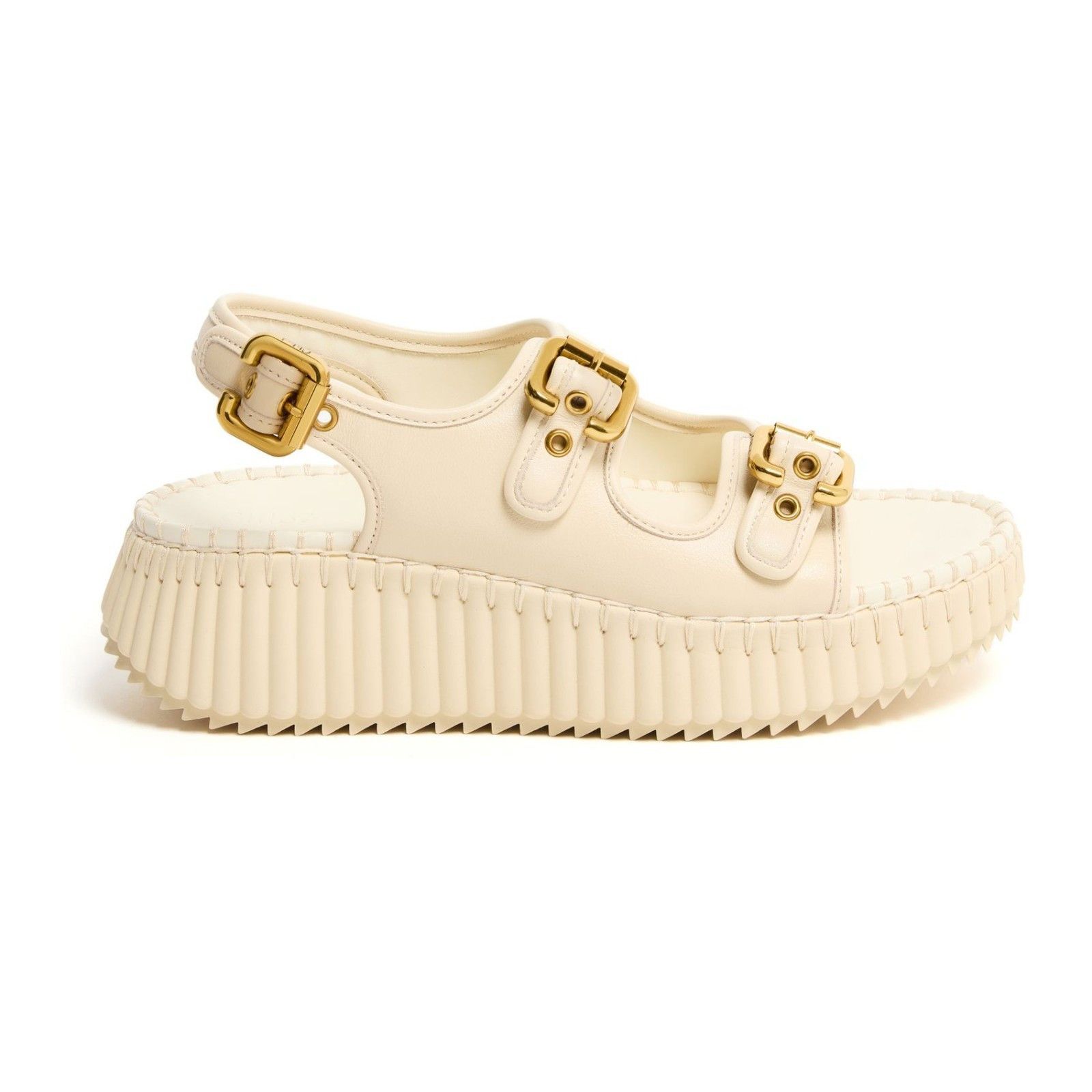 Chloe Nama Eggshell Sandals New