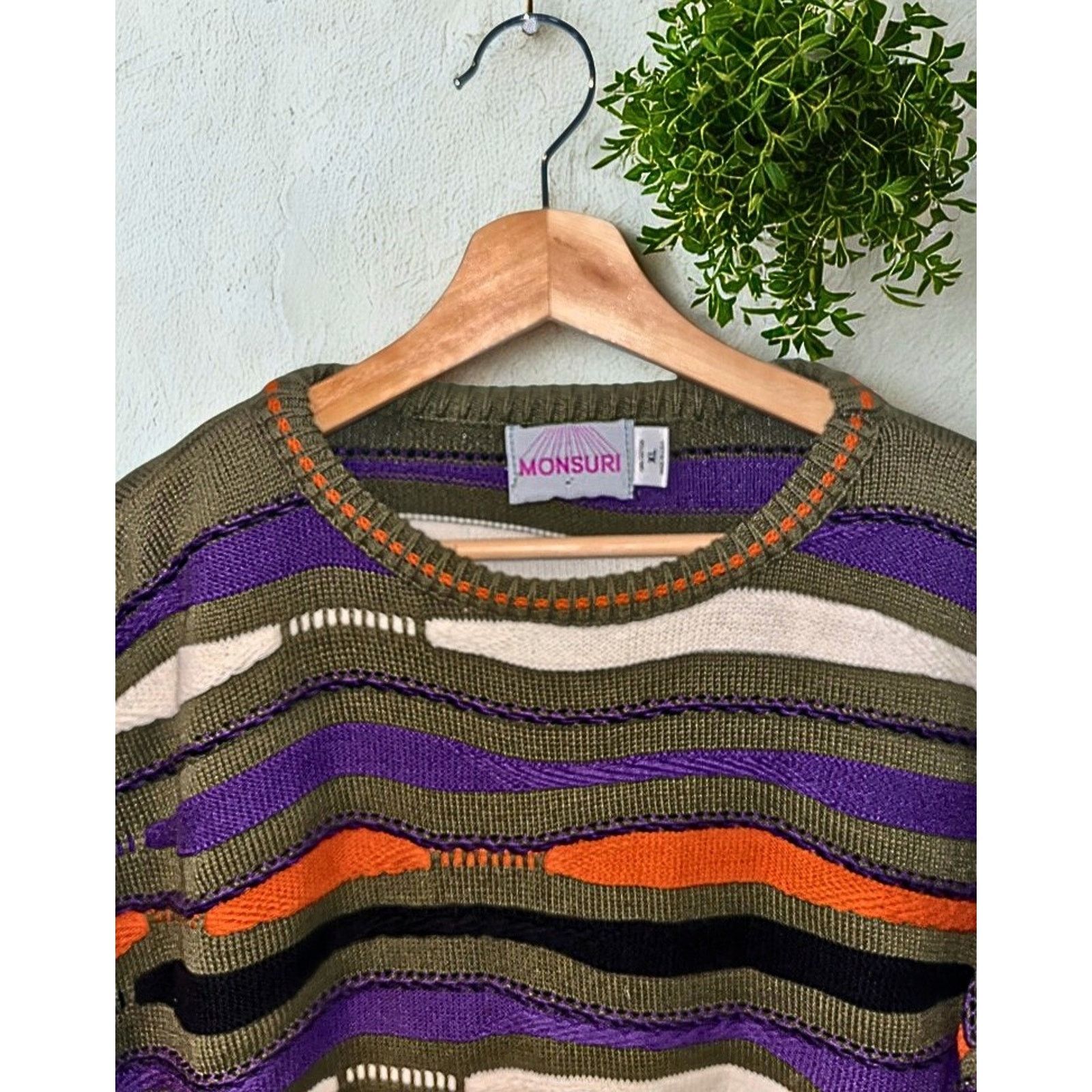 Other Monsuri Coogi Style 3D Knit Sweater XL VTG USA 100% Cotton Size US XL / EU 56 / 4 - 2 Thumbnail