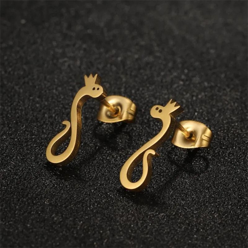 Jewelry Mini Snake Stud Earrings Charm Earring Gift Size ONE SIZE - 1 Thumbnail