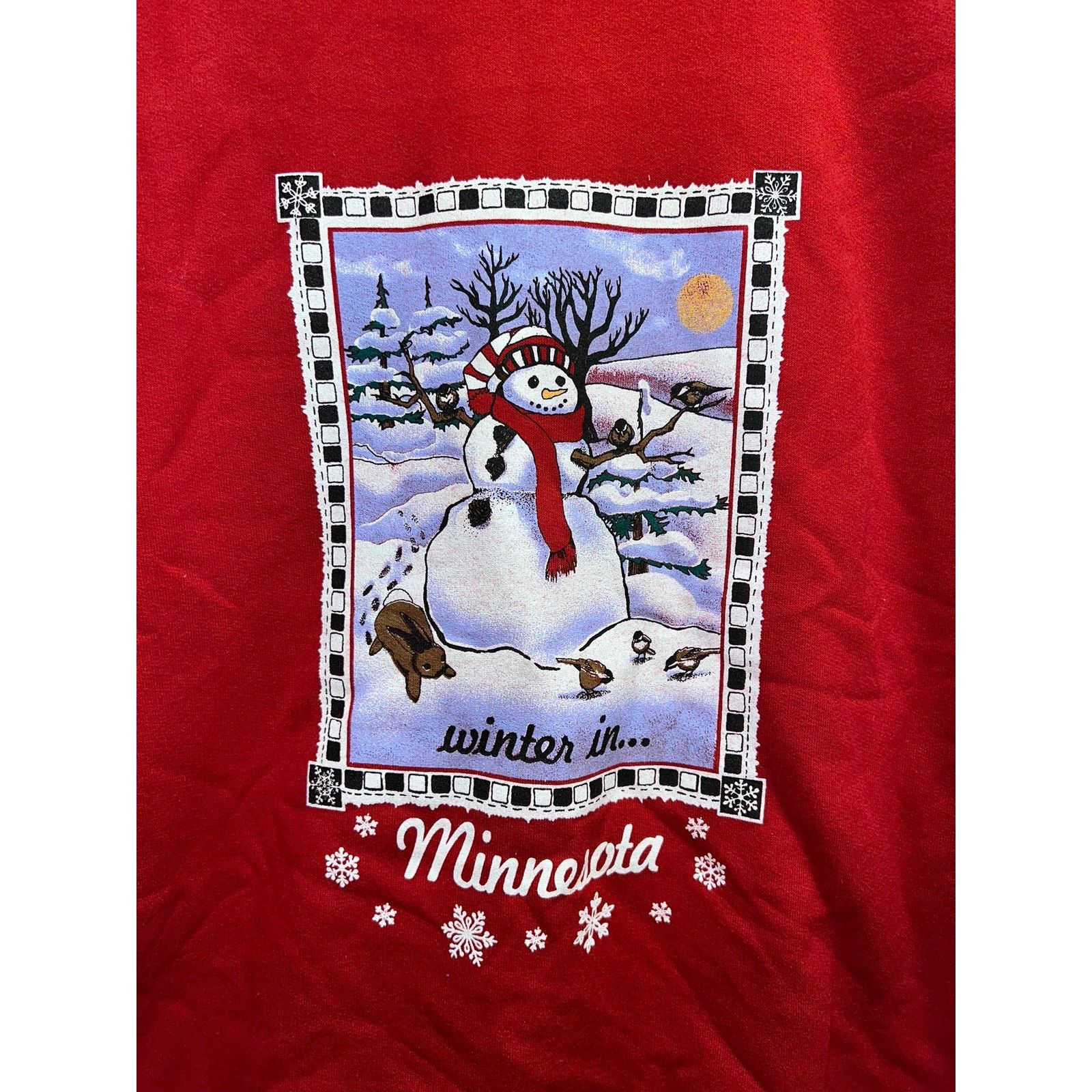 Jerzees Vintage Minnesota Sweatshirt Winter Crewneck Snowman 90s L Size US L / EU 52-54 / 3 - 5 Thumbnail