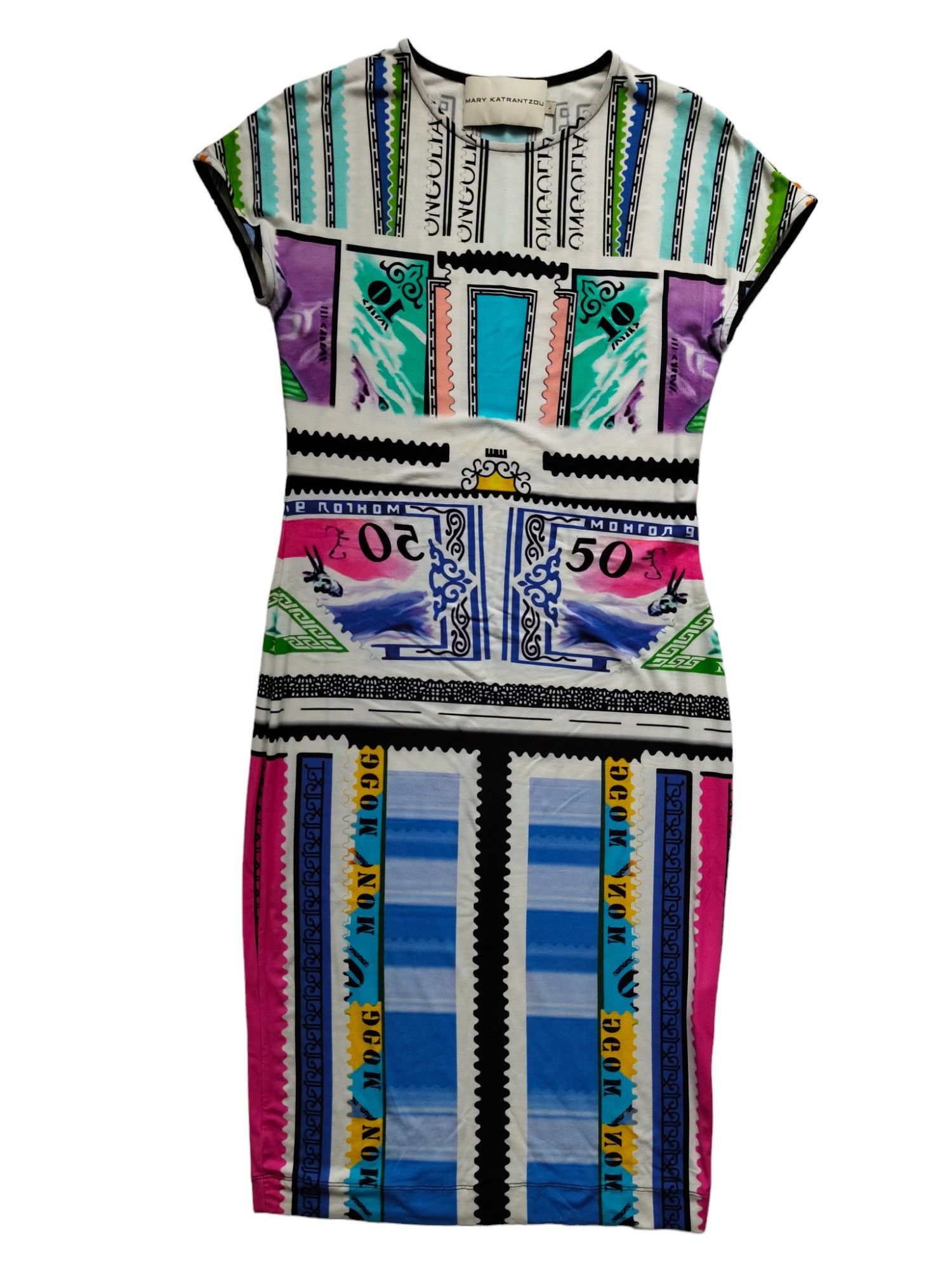 Mary Katrantzou Colorful Overall Print Stretch Viscose Dress