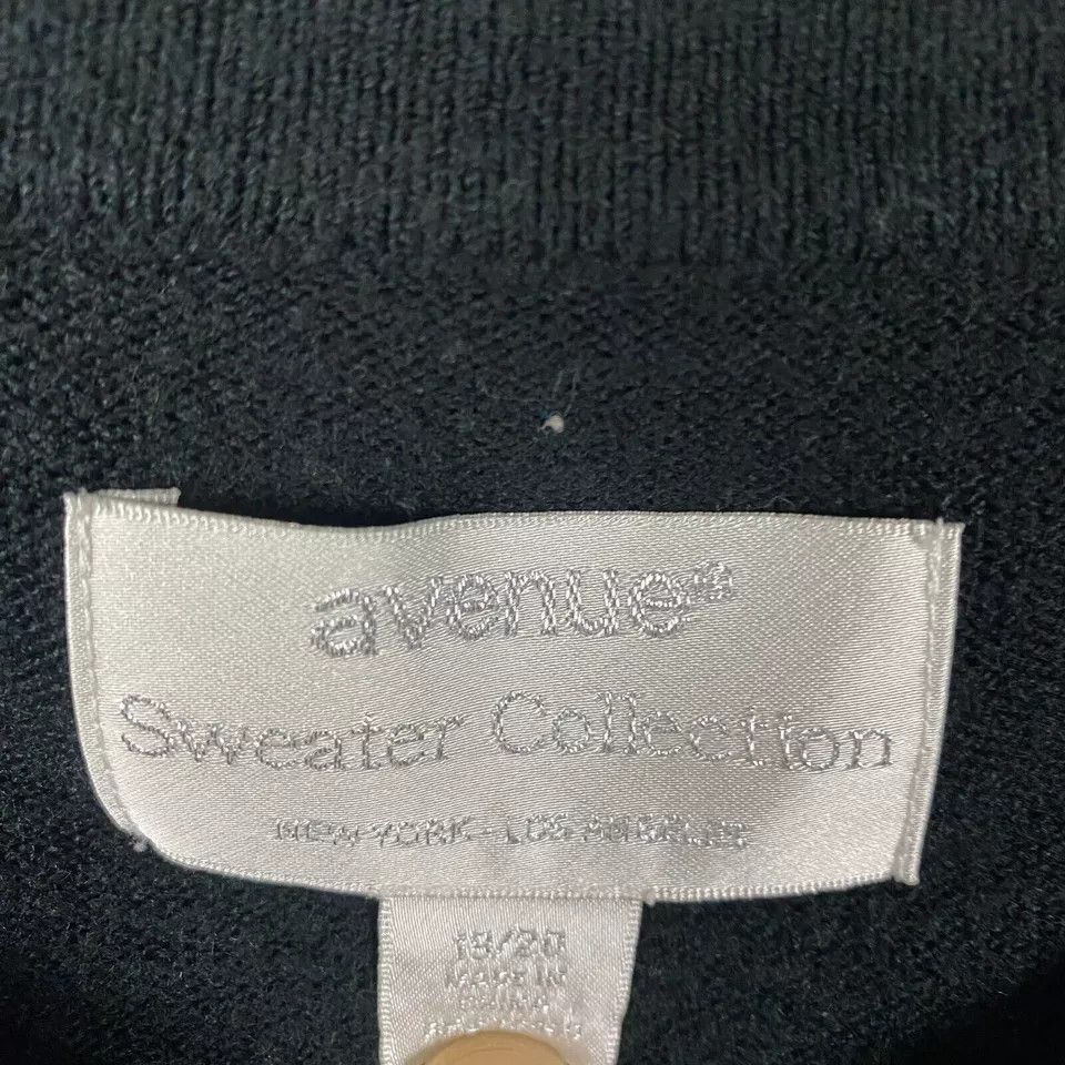 Avenue Avenue Sweater Women's 18/20 Knit Black 100% Acrylic Adults Size XXL / US 16-18 / IT 52-54 - 3 Thumbnail