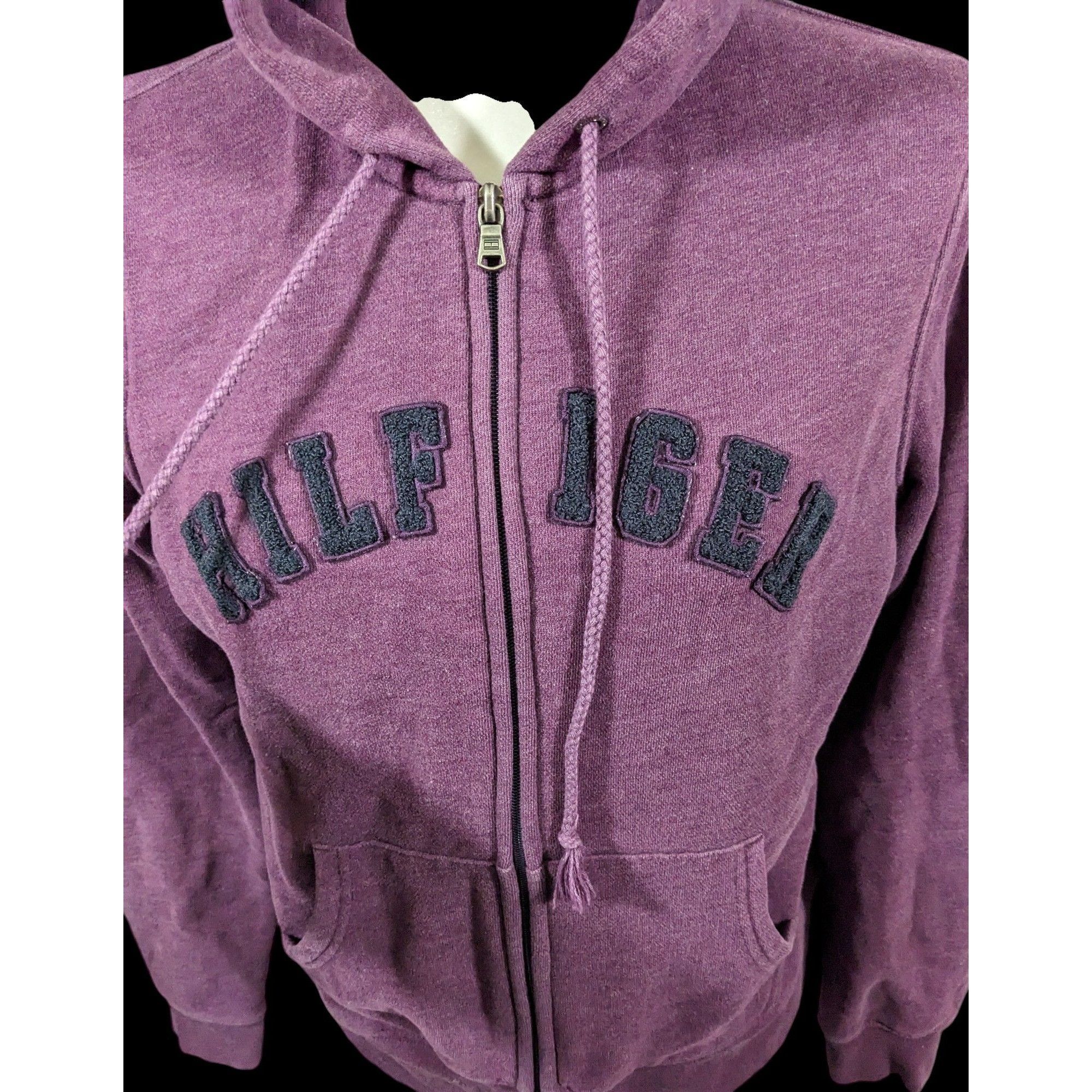 Tommy Hilfiger Preppy Purple Zip Hoodie by Tommy Hilfiger Size M / US 6-8 / IT 42-44 - 3 Thumbnail