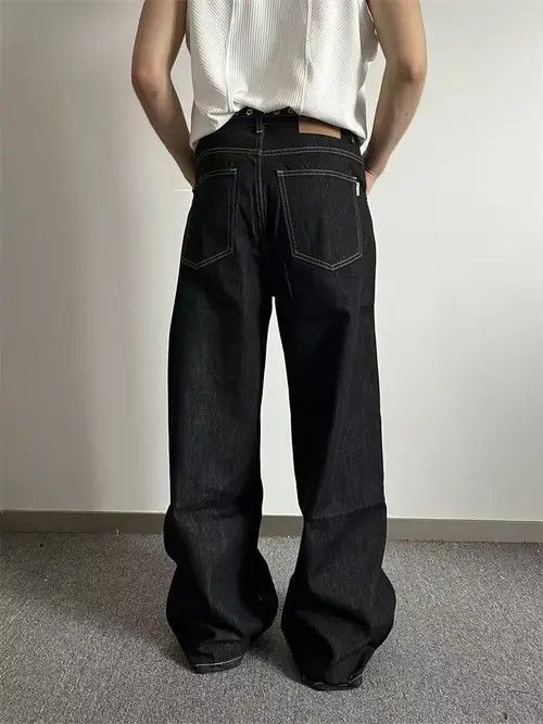Japanese Brand Black casual vintage washed wide-leg jeans y2k Size US 32 / EU 48 - 3 Thumbnail