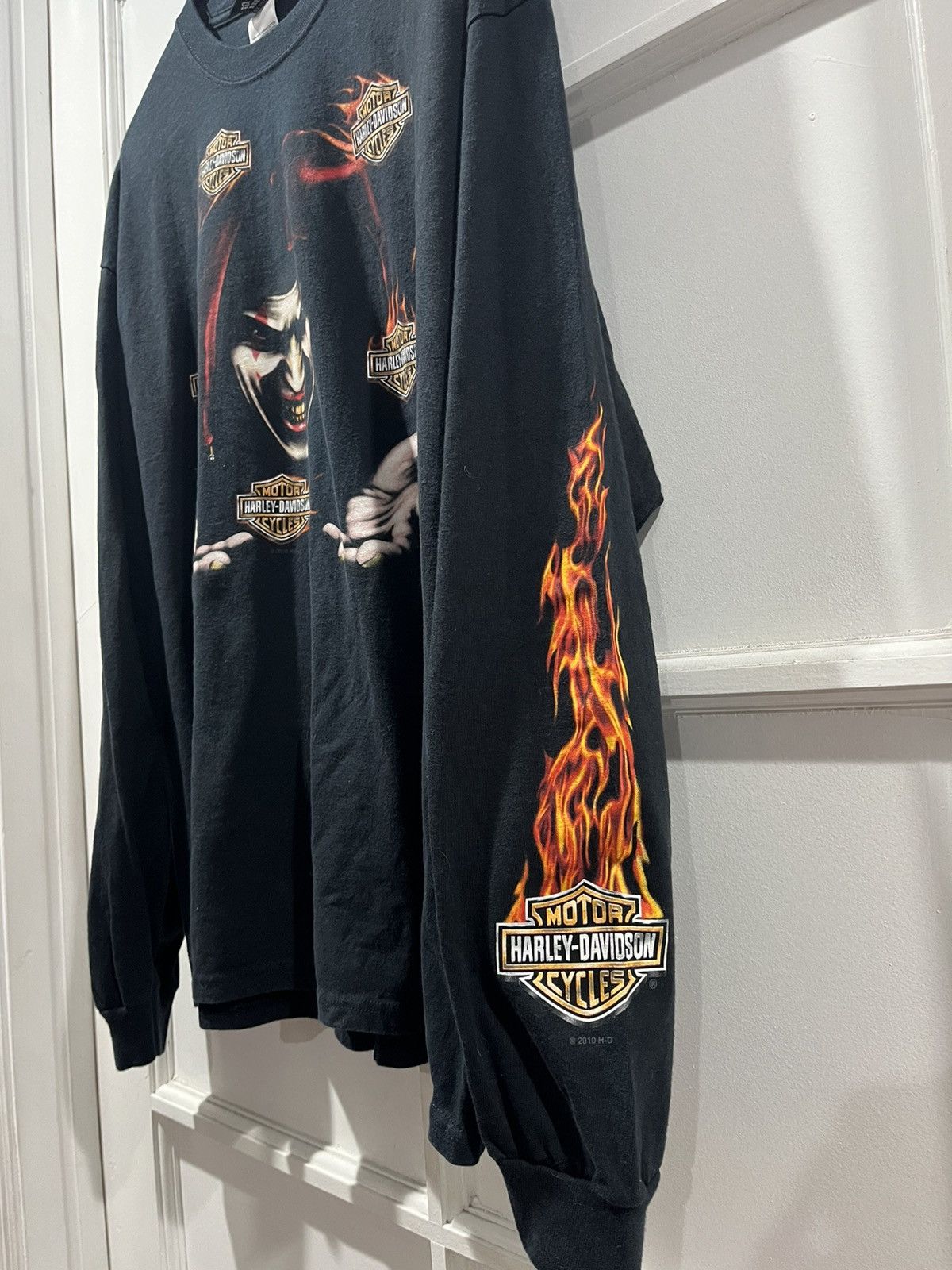 Harley Davidson Juggling Joker Clown Longsleeve with Flames