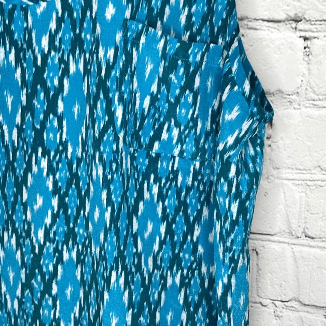 Joie Joie Tank Women Small Silk Blue Printed with Front Pocket Womens Size S / US 4 / IT 40 - 2 Thumbnail