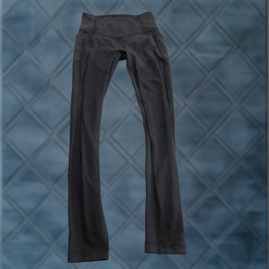Lululemon Lululemon Womens Black High Rise Yoga Leggings Pockets LW5A7S P60 Pants 4 Size 27" / US 4 / IT 40 - 1 Thumbnail
