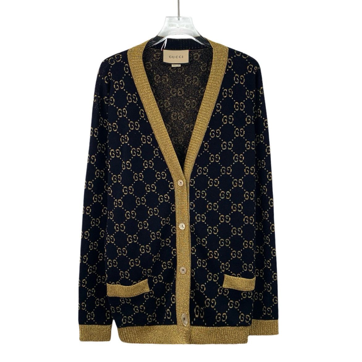 Gucci Gucci Colorblocked Logo All Over Print Cotton Knit Cardigan Size M / US 6-8 / IT 42-44 - 1 Thumbnail