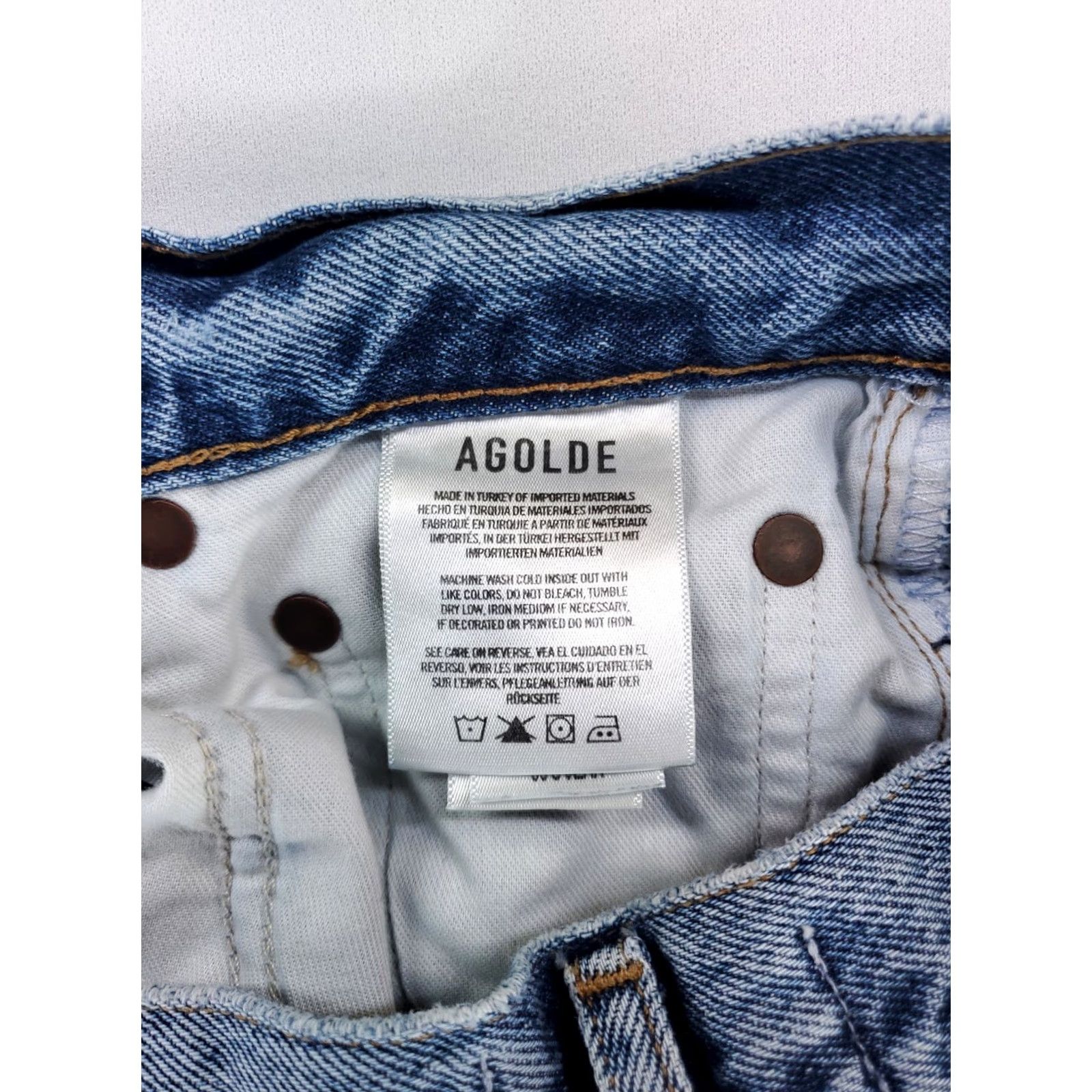 Agolde AGOLDE 90s Jean Distressed Blue Jeans Womens 28 Adult Regular 28 x 29 Actual Straight Jeans Jeans Blue Womens Size 28" / US 6 / IT 42 - 4 Thumbnail
