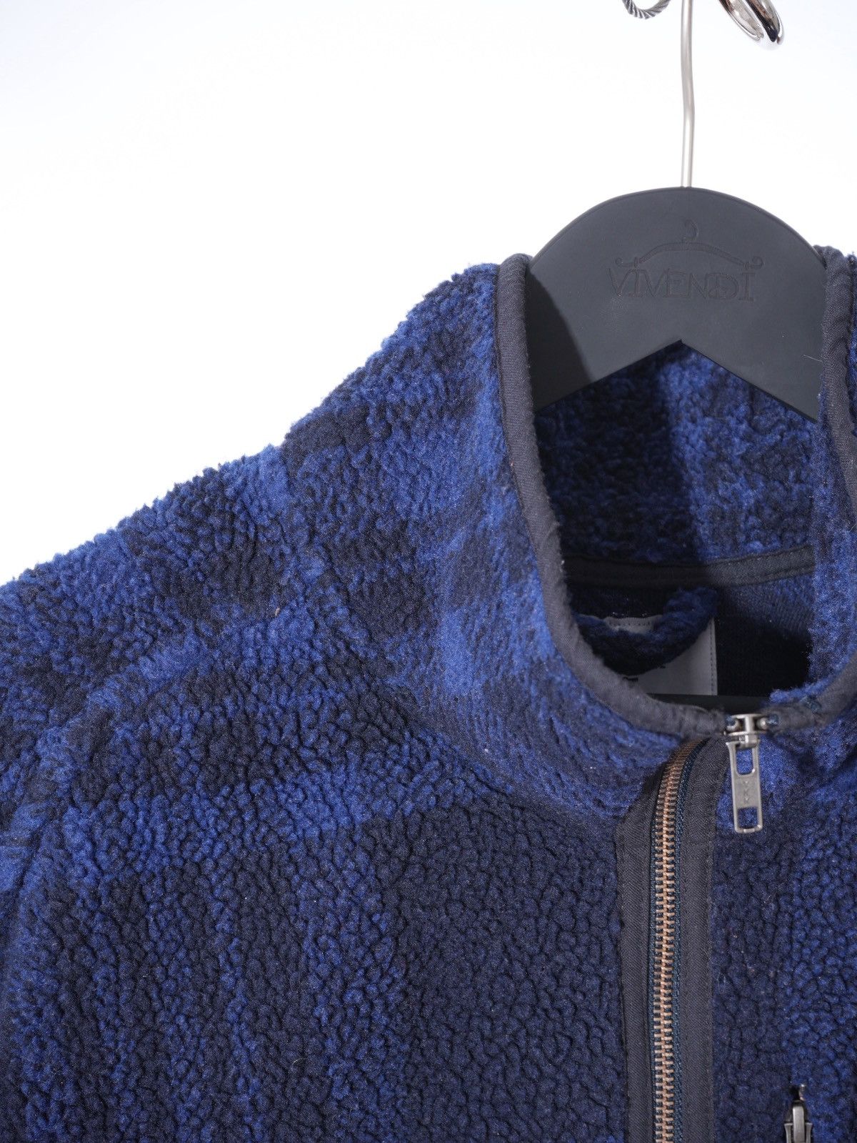 Percival Percival Teddy Fleece Plaid Checkered Blue Jacket Size US XL / EU 56 / 4 - 2 Thumbnail