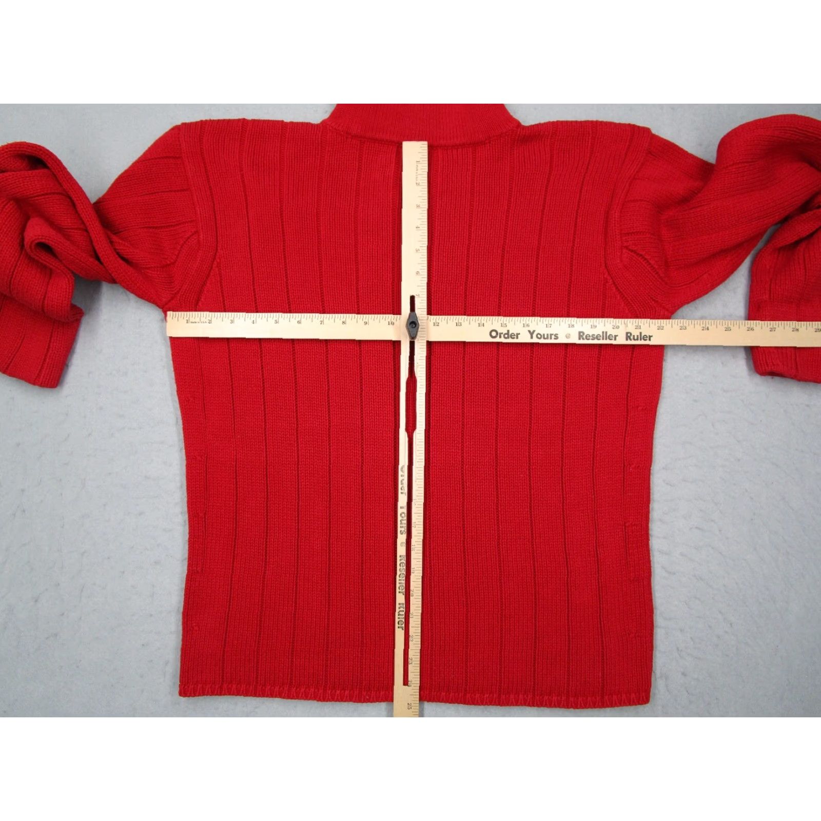 Polo Ralph Lauren VINTAGE Polo Ralph Lauren Sweater Mens Large Red 1/4 Zip Knit Pullover Embroidered USA Flag Cotton Size US L / EU 52-54 / 3 - 4 Thumbnail