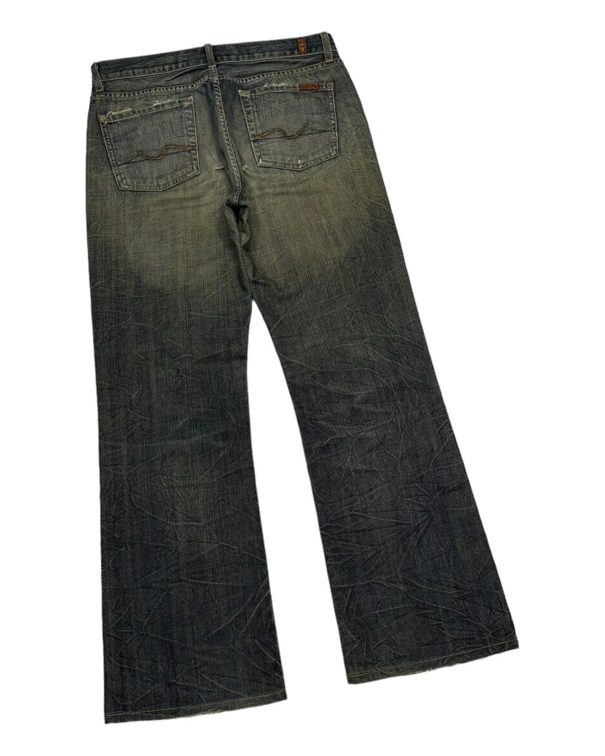 14th Addiction FLARE🔥RUSTY MUD WASH FLARE JEANS 7 FOR ALL MANKIND DENIM Size US 31 - 4 Thumbnail