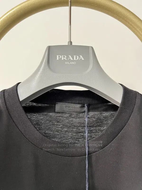 Prada Prada Black Cotton Men's T-Shirt XL. Size US XL / EU 56 / 4 - 2 Thumbnail
