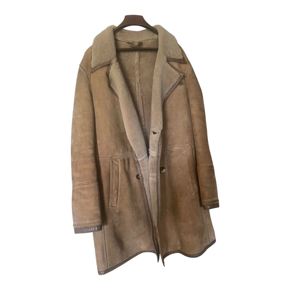 Other Vtg 70s Men's Shearling Double Breasted Coat Lapel Collar Size US M / EU 48-50 / 2 - 1 Thumbnail