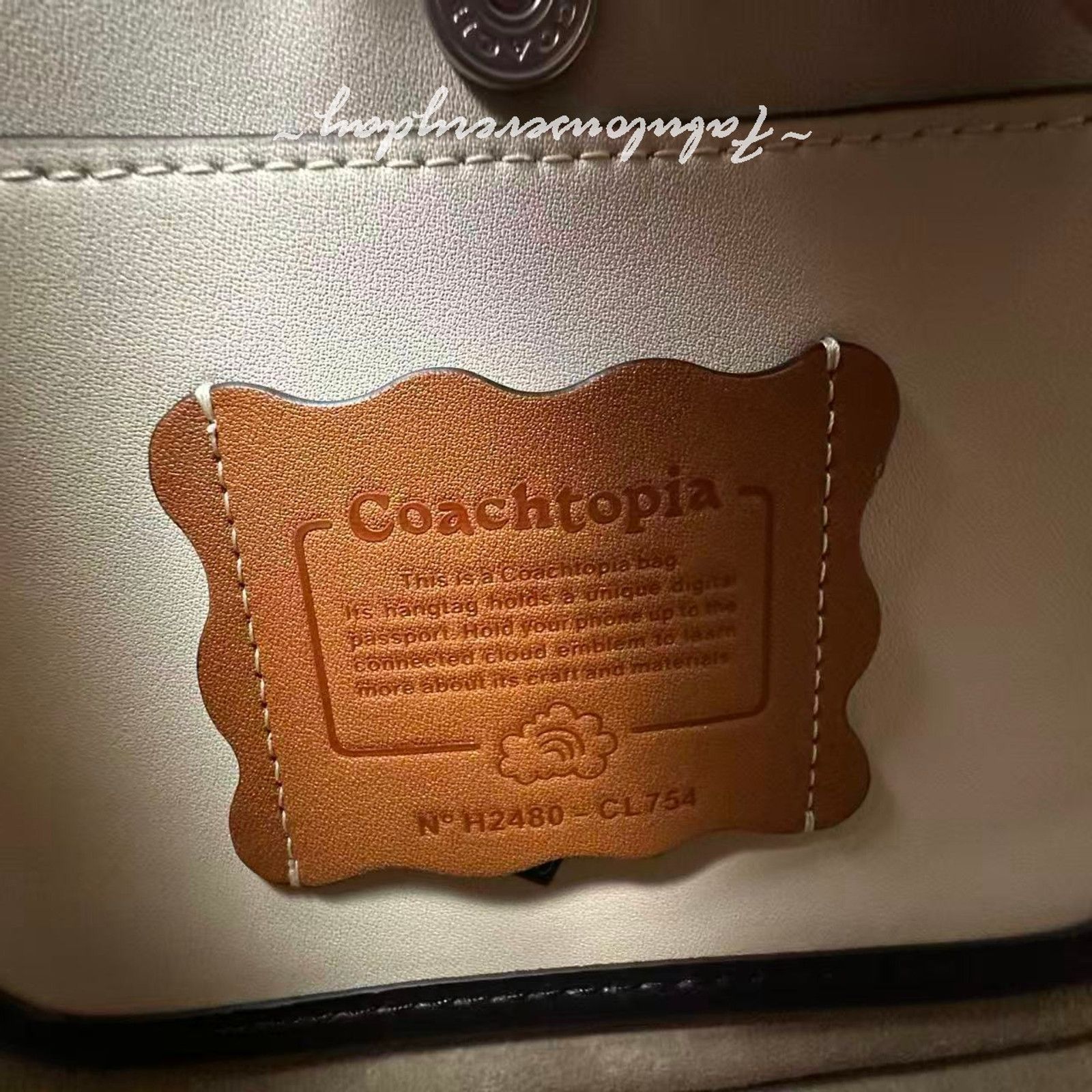 Coach Coach Ergo Cherry Bag in Coachtopia Leather Black/Cloud Size ONE SIZE - 8 Thumbnail