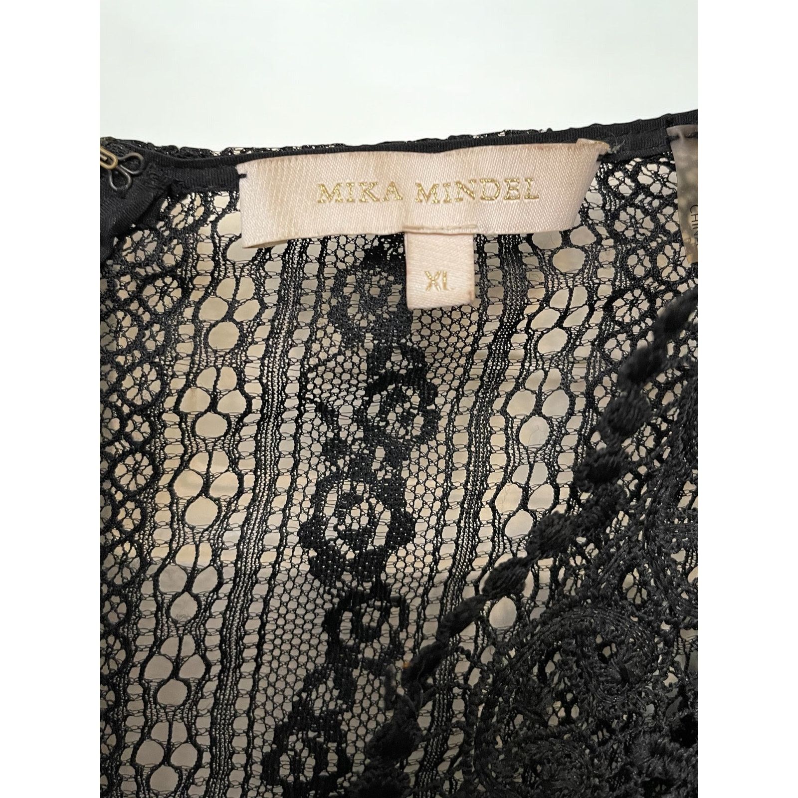Unknown London Mika Mindel Black Lace Dress Nude Lining Knee Length Sz XL Size XL / US 12-14 / IT 48-50 - 3 Thumbnail
