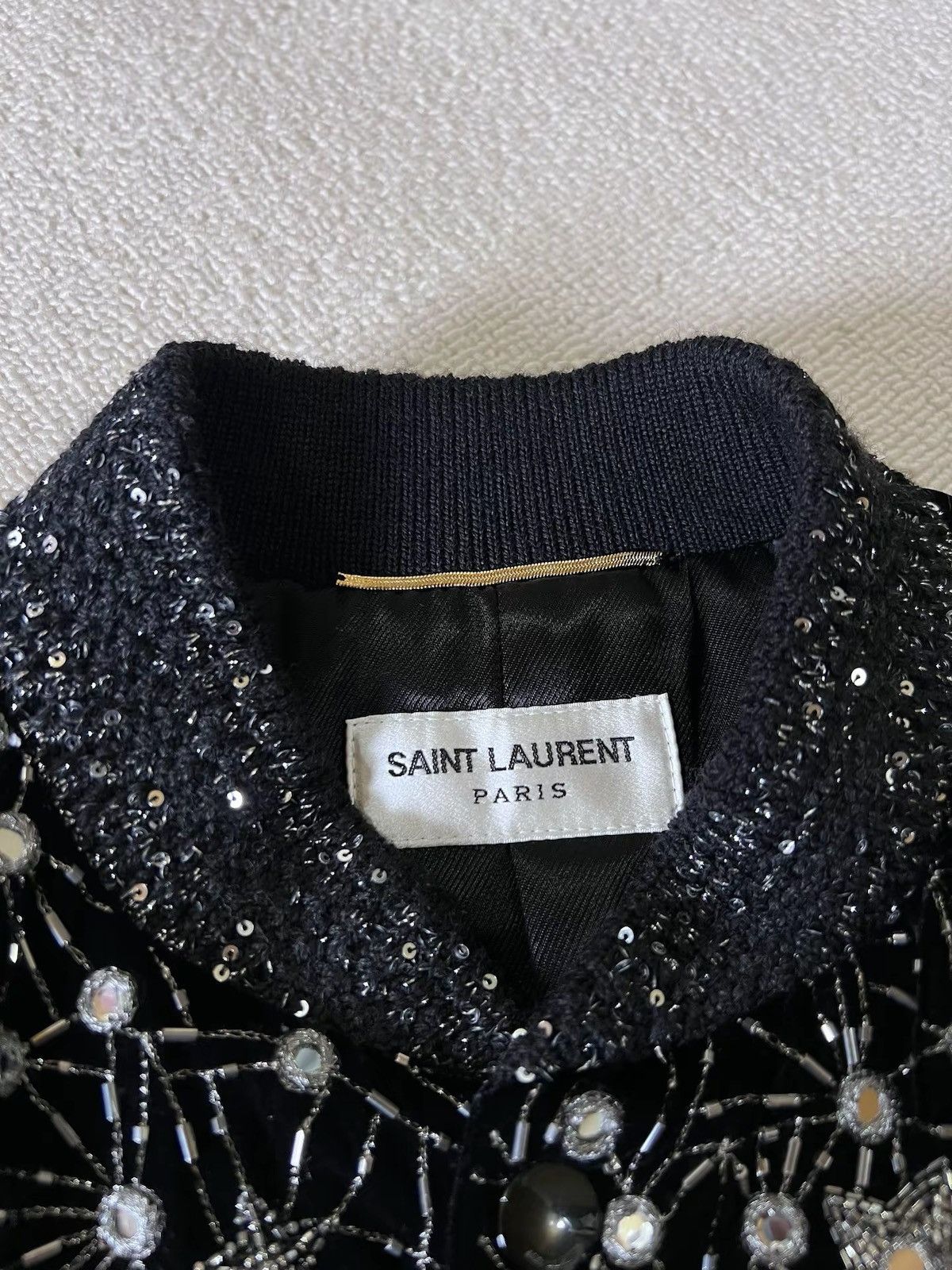 Anthony Vaccarello Saint Laurent Black Velvet Bomber Jacket Size XS / US 0-2 / IT 36-38 - 3 Thumbnail
