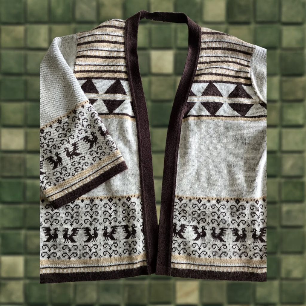 Vintage VINTAGE Eagle Sweater Cardigan Womens Large XL Brown Acrylic 1970s Boho Hippie Hippy Womens Size L / US 10 / IT 46 - 1 Thumbnail