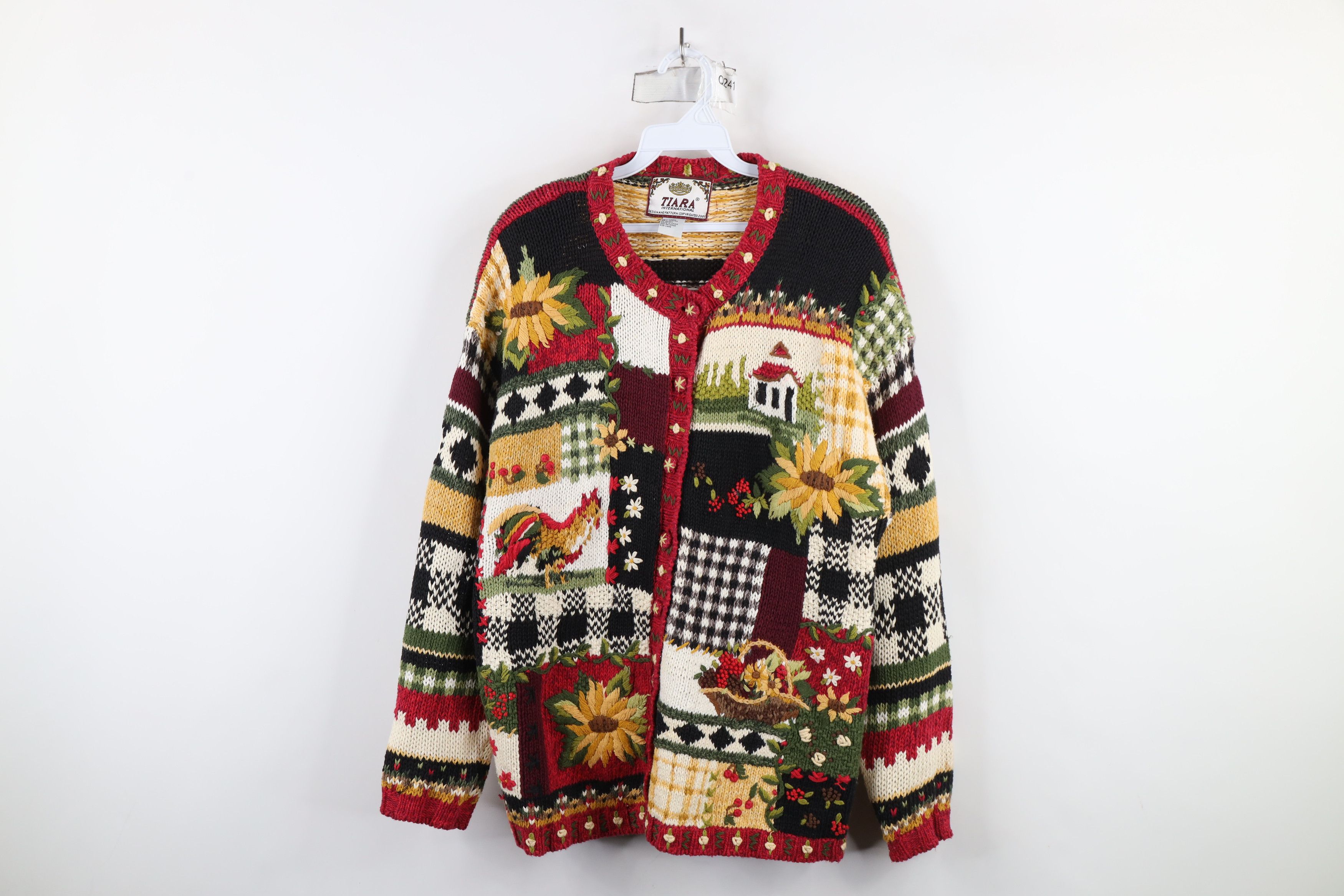 Vintage Vintage Y2K 2000 Country Flower Chicken Cardigan Sweater Size M / US 6-8 / IT 42-44 - 1 Thumbnail