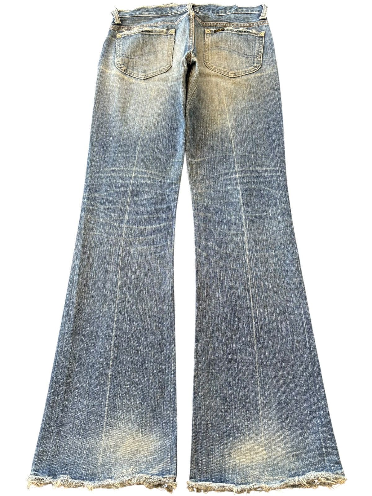 Lee Vintage Lee Riders Mud Wash Distress Low Rise Flare Jeans Size 29" - 2 Thumbnail