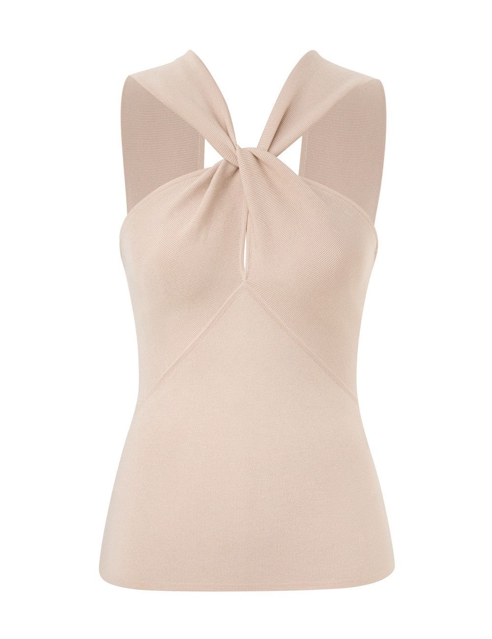 Zimmermann oc11z1025 Crush Halter Neck Top in Cream Size L / US 10 / IT 46 - 1 Thumbnail