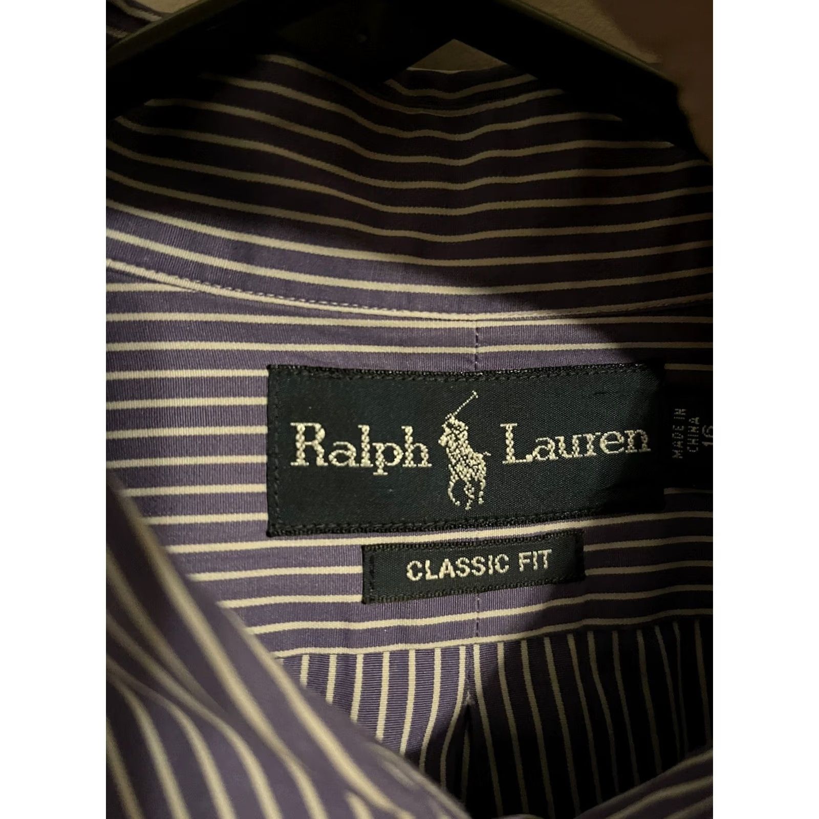 Polo Ralph Lauren Polo Ralph Lauren Button Up Shirt Men's Purple Stripe Classic Fit 16 32/33 Size 42R - 4 Thumbnail