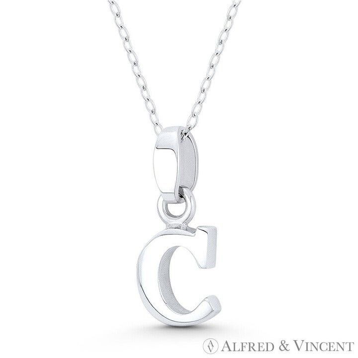Other Initial Letter "C" Charm 3D Pendant in .925 Sterling Silver Size ONE SIZE - 1 Preview
