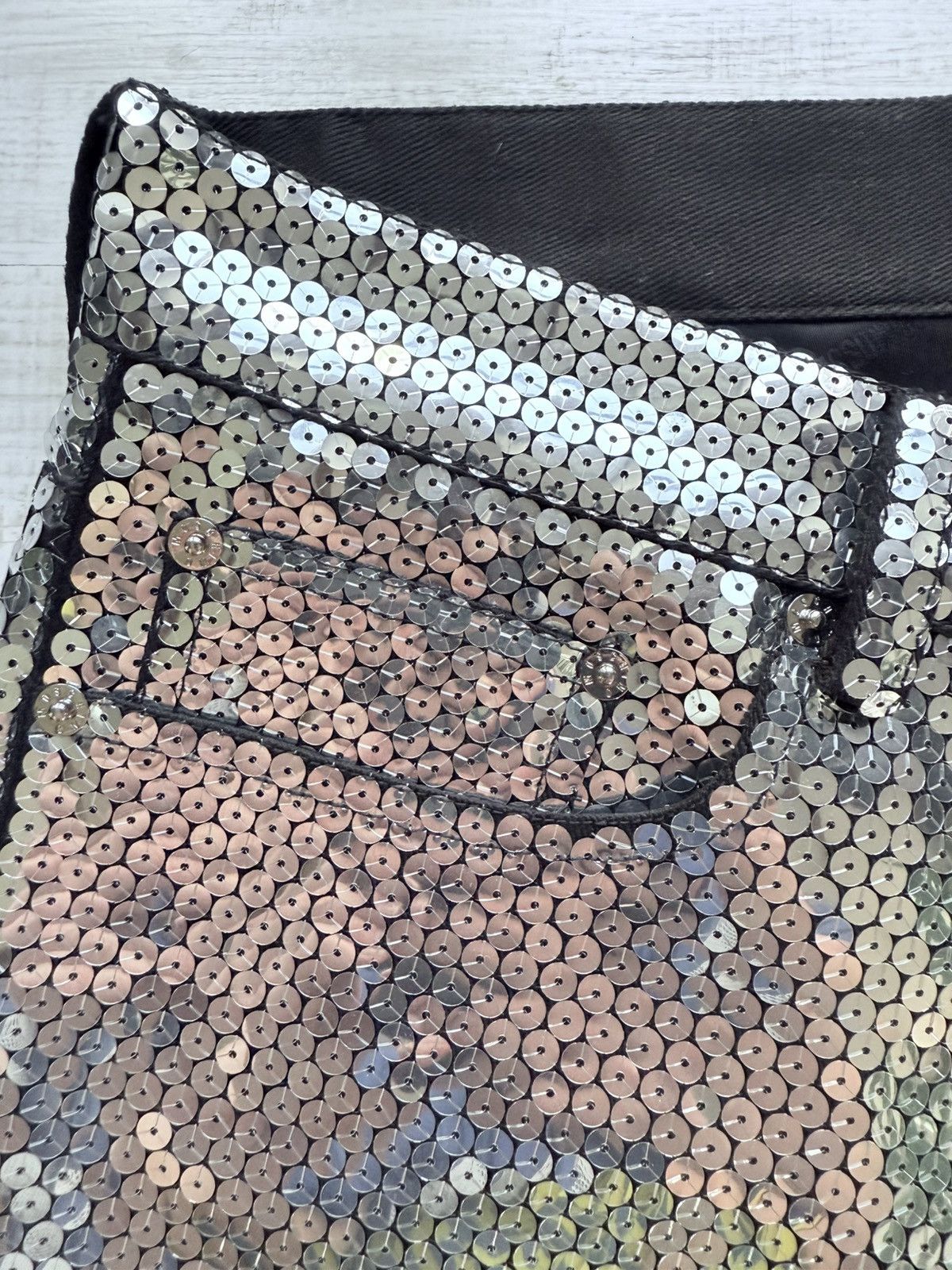 H&M × Moschino H&M x Moschino sequin pants size 34 gently used silver Size US 43 - 3 Thumbnail