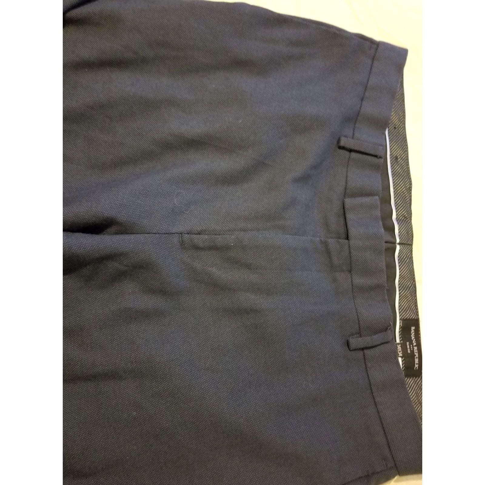 Banana Republic Mens Banana Republic Dress Pants 34x34 Slim Navy Blue Slack Chino Khaki Trouser Size US 34 / EU 50 - 3 Thumbnail