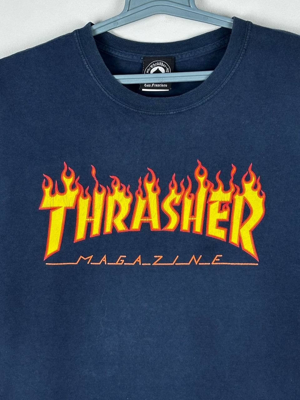 Thrasher Thrasher Vintage Faded Flaming Logo T-shirt Size US XL / EU 56 / 4 - 4 Thumbnail