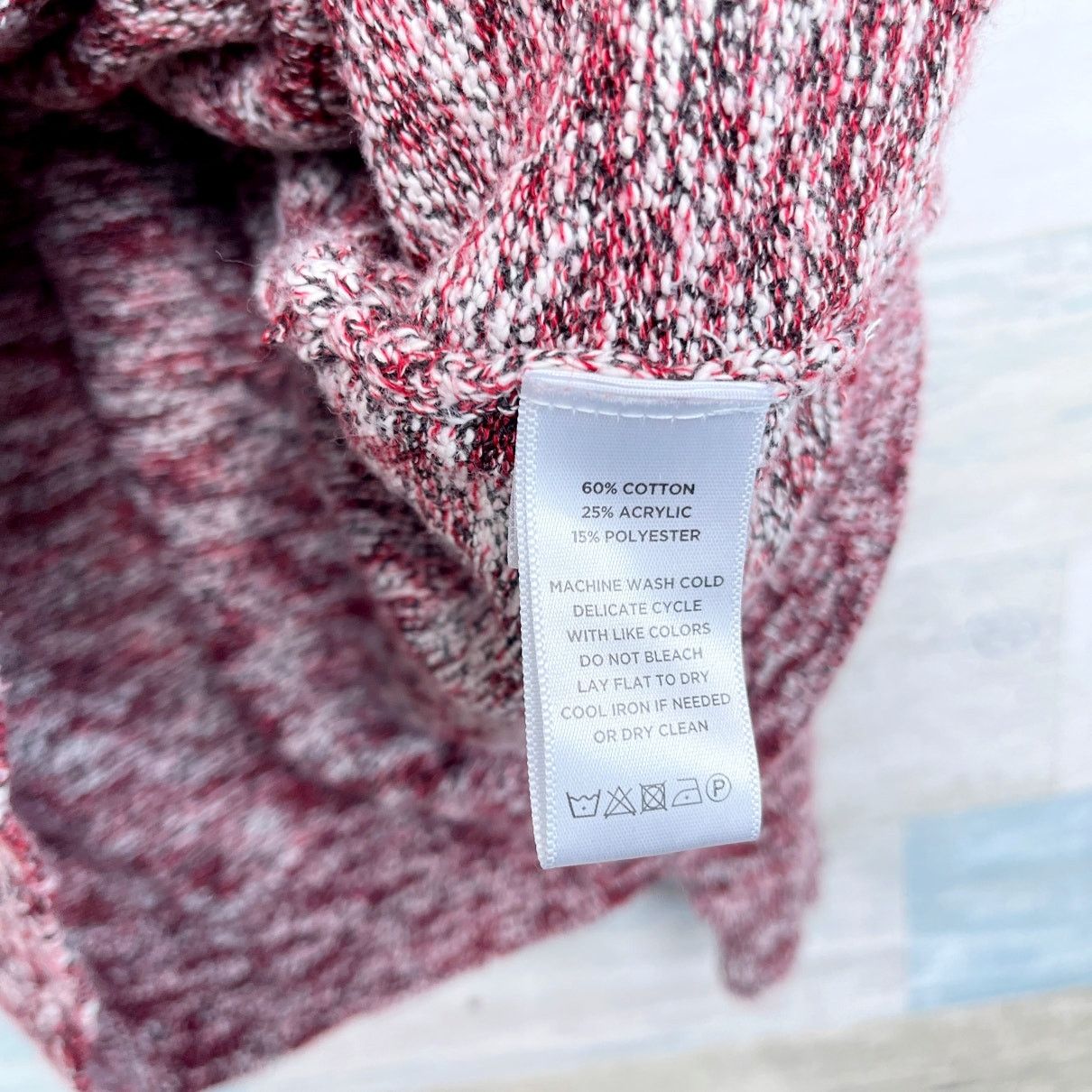 Other Lilla P Ruffle Marled Knit Sweater Red Boat Neck Cotton S Size S / US 4 / IT 40 - 6 Thumbnail
