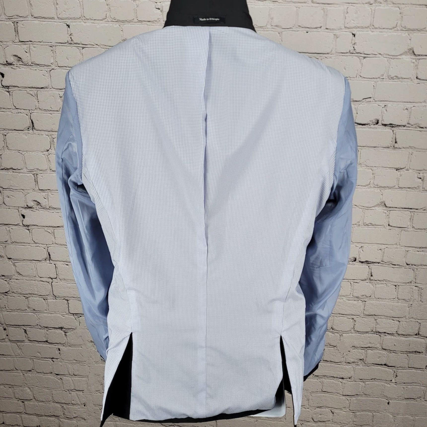 Egara Egara Grey Skinny Fit Stretch 2 Button Double Vented Notch Blazer 36R Size 36R - 6 Thumbnail