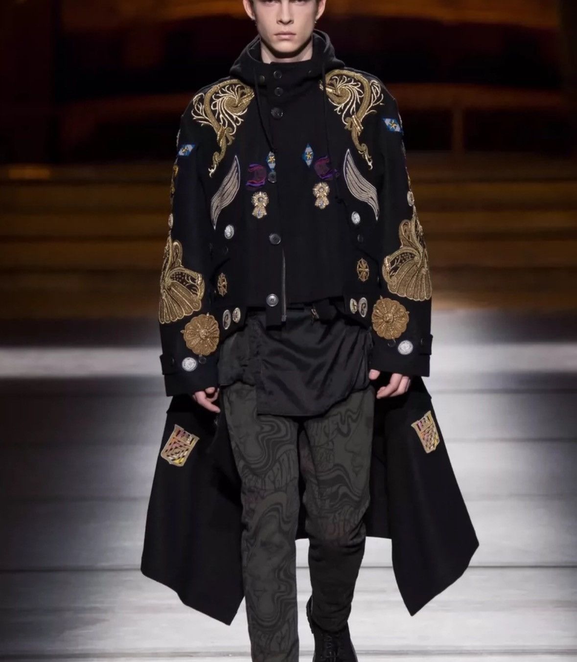Dries Van Noten DRIES VAN NOTEN AW16 Fashion Emblem Season Double Wool Coat Size US S / EU 44-46 / 1 - 6 Thumbnail