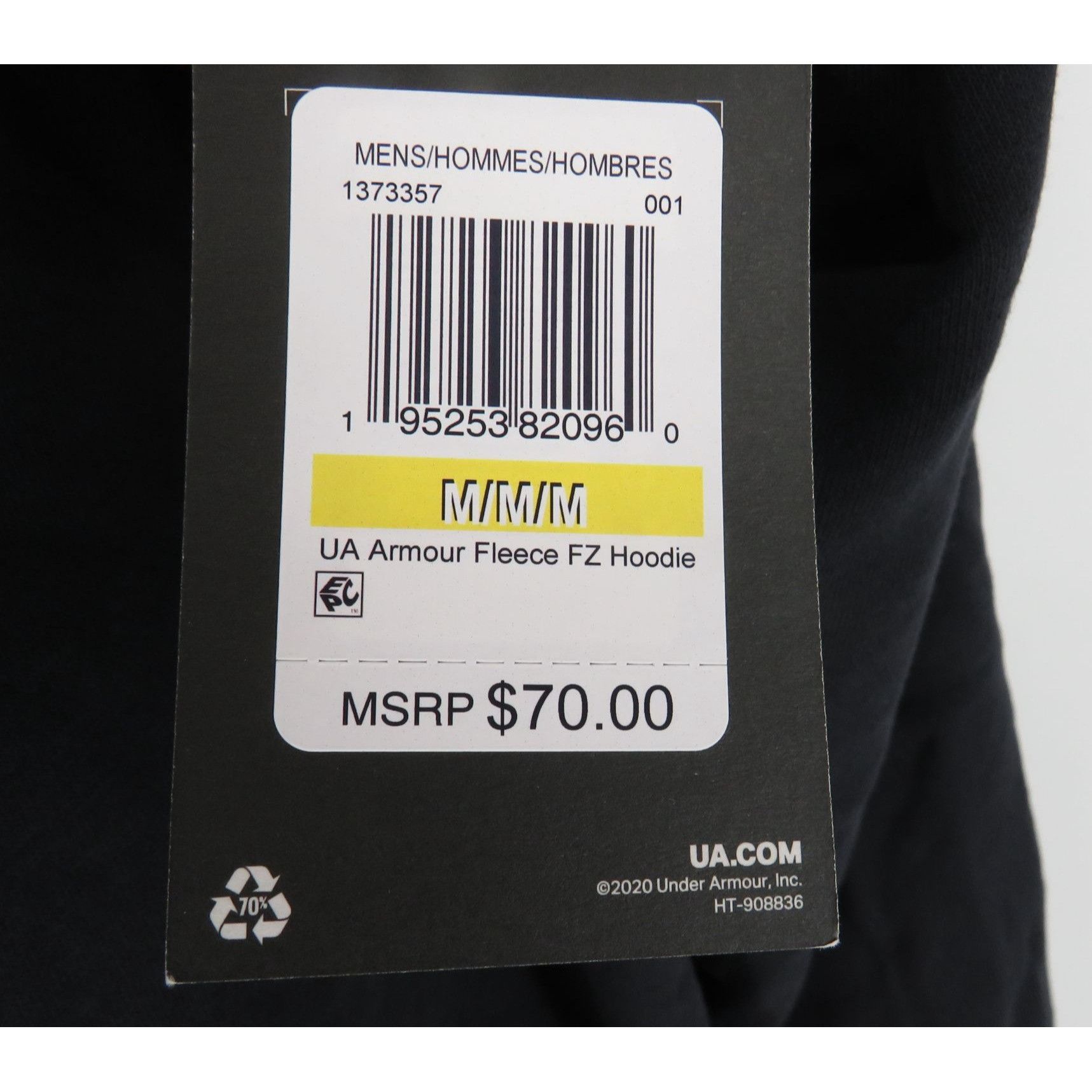 Under Armour Under Armour Men"s Fleece Full Zip Hoodie Black Medium Loose Size US M / EU 48-50 / 2 - 3 Thumbnail