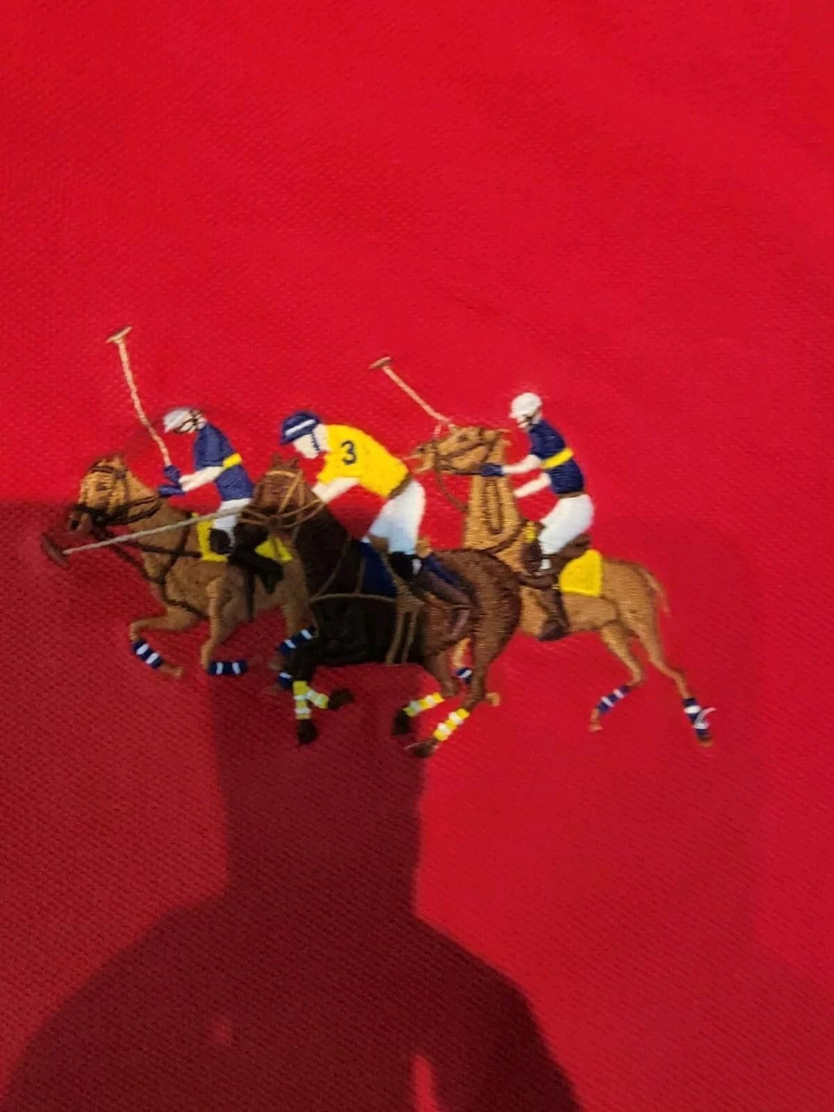 Polo Ralph Lauren Polo Ralph Lauren Red Polo Shirt Multiple Pony Riders Logo L Size US L / EU 52-54 / 3 - 3 Thumbnail