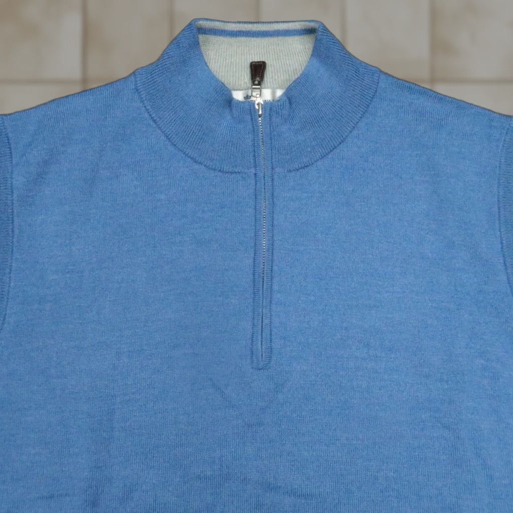 Peter Millar Peter Millar Vest Men XL Blue Silk Wool 1/4 Zip Size US XL / EU 56 / 4 - 1 Thumbnail