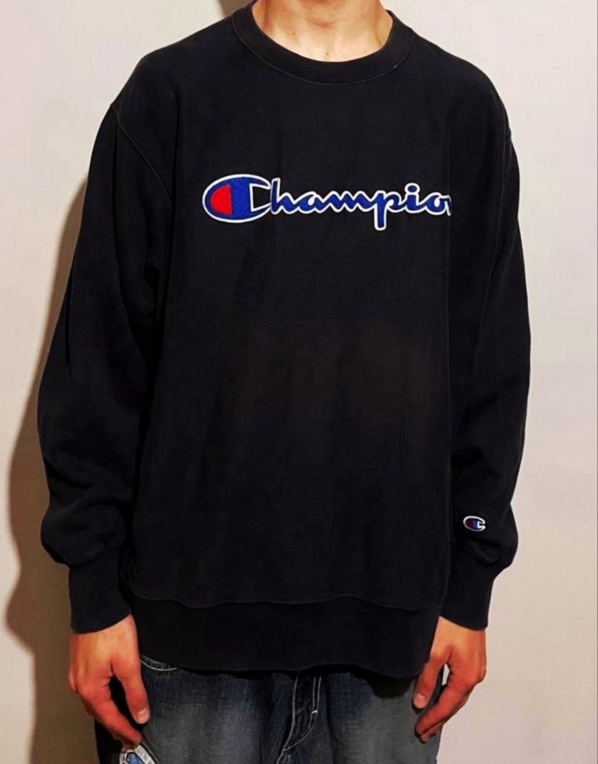 Champion Champion Reverse Weave Big Logo Crewneck Navy XL Size US XL / EU 56 / 4 - 10 Thumbnail