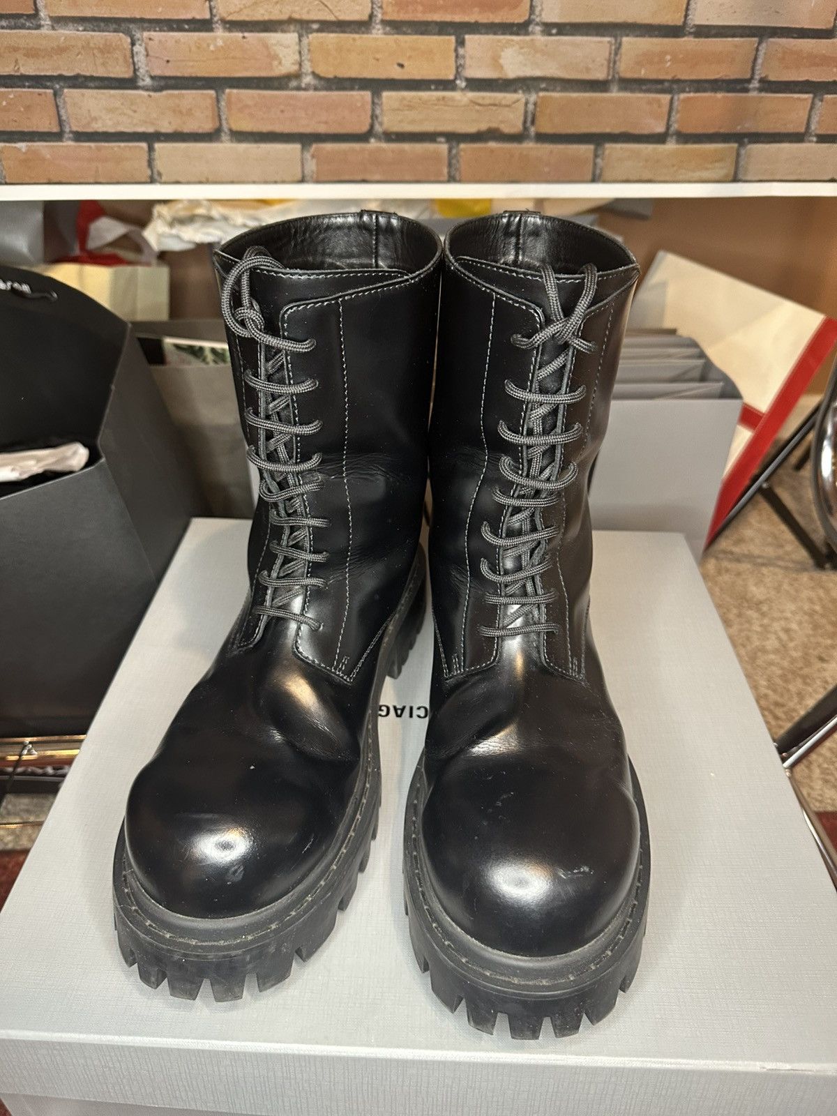Balenciaga Balenciaga Leather Sergeant Boots Size US 11 / EU 44 - 1 Thumbnail