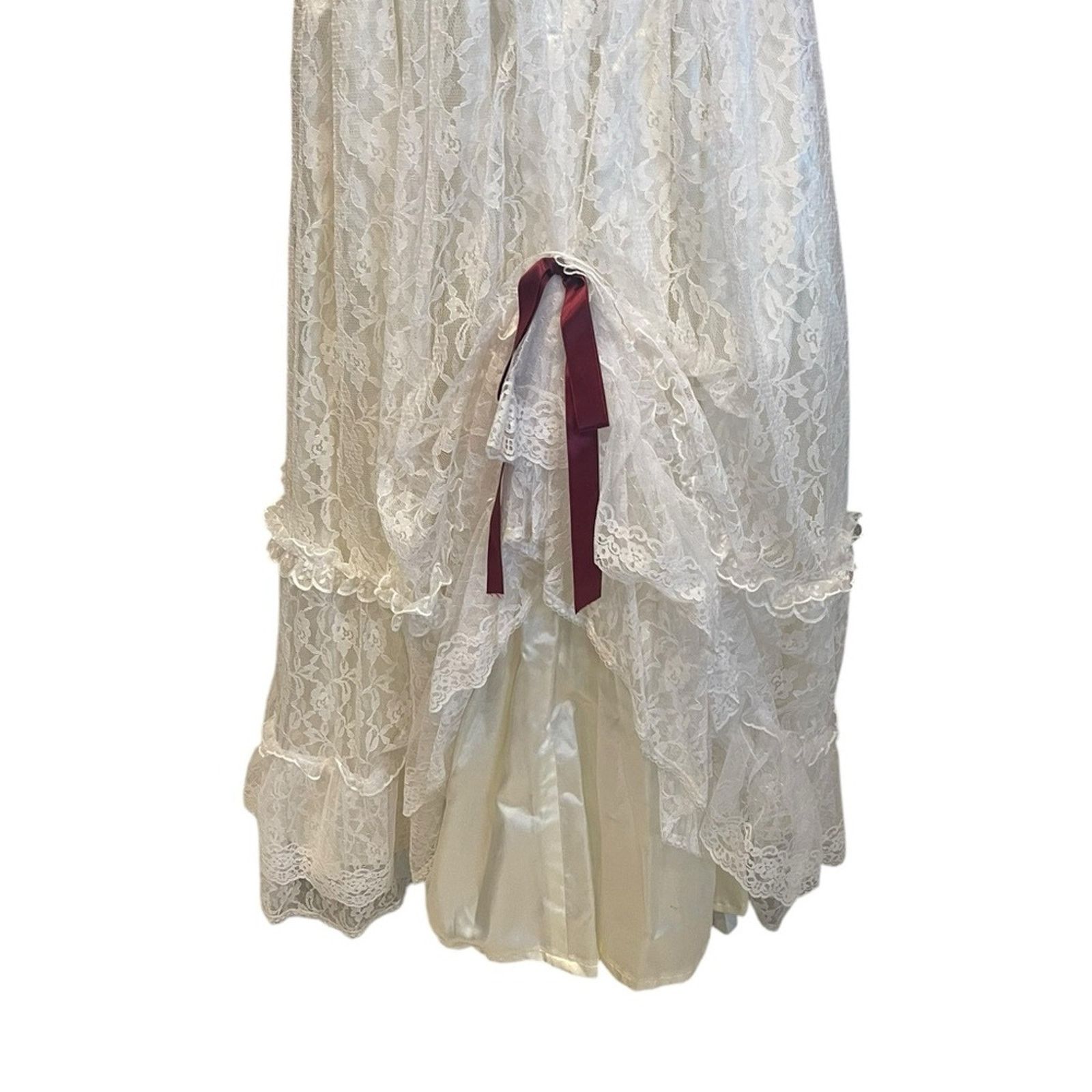 Other Gunne Sax Vtg ivory White Lace Maxi Dress Sz:11 Size ONE SIZE - 8 Thumbnail