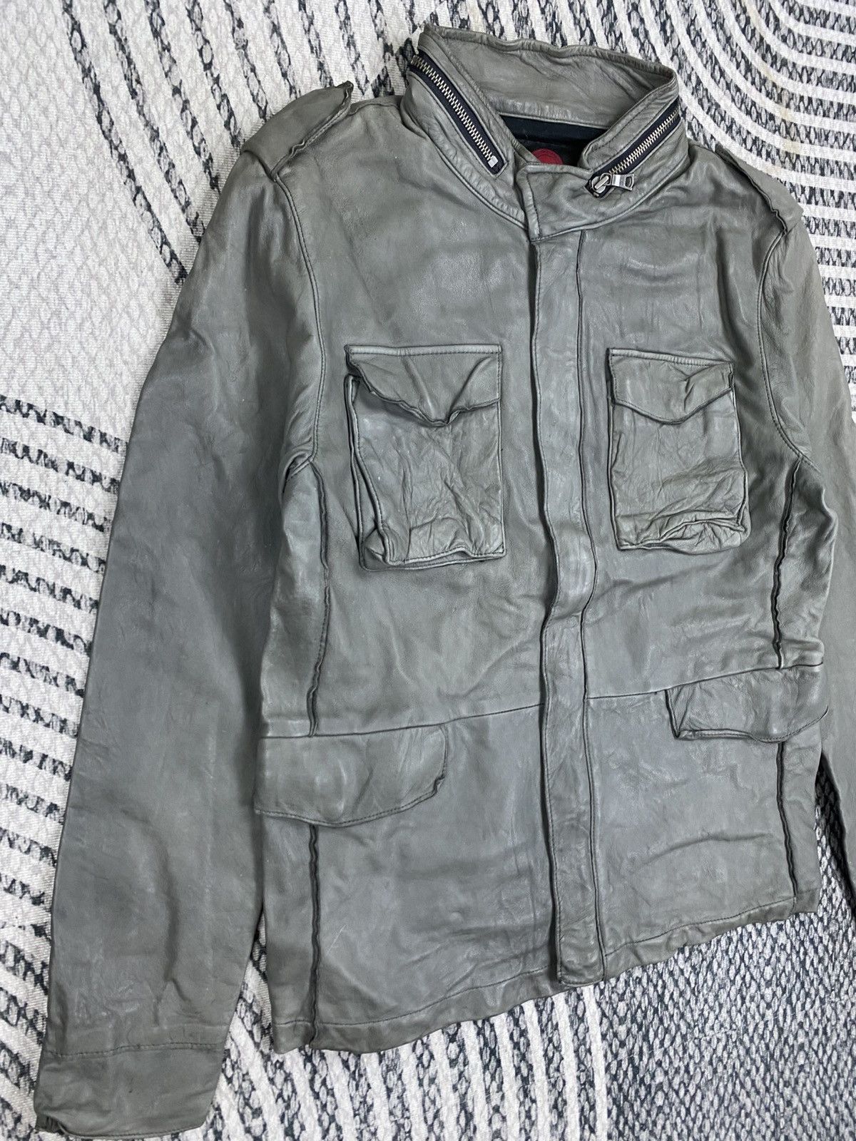 Japanese Brand Vintage Military Leather Field Jacket Jun Hashimoto Inspired Size US S / EU 44-46 / 1 - 3 Thumbnail