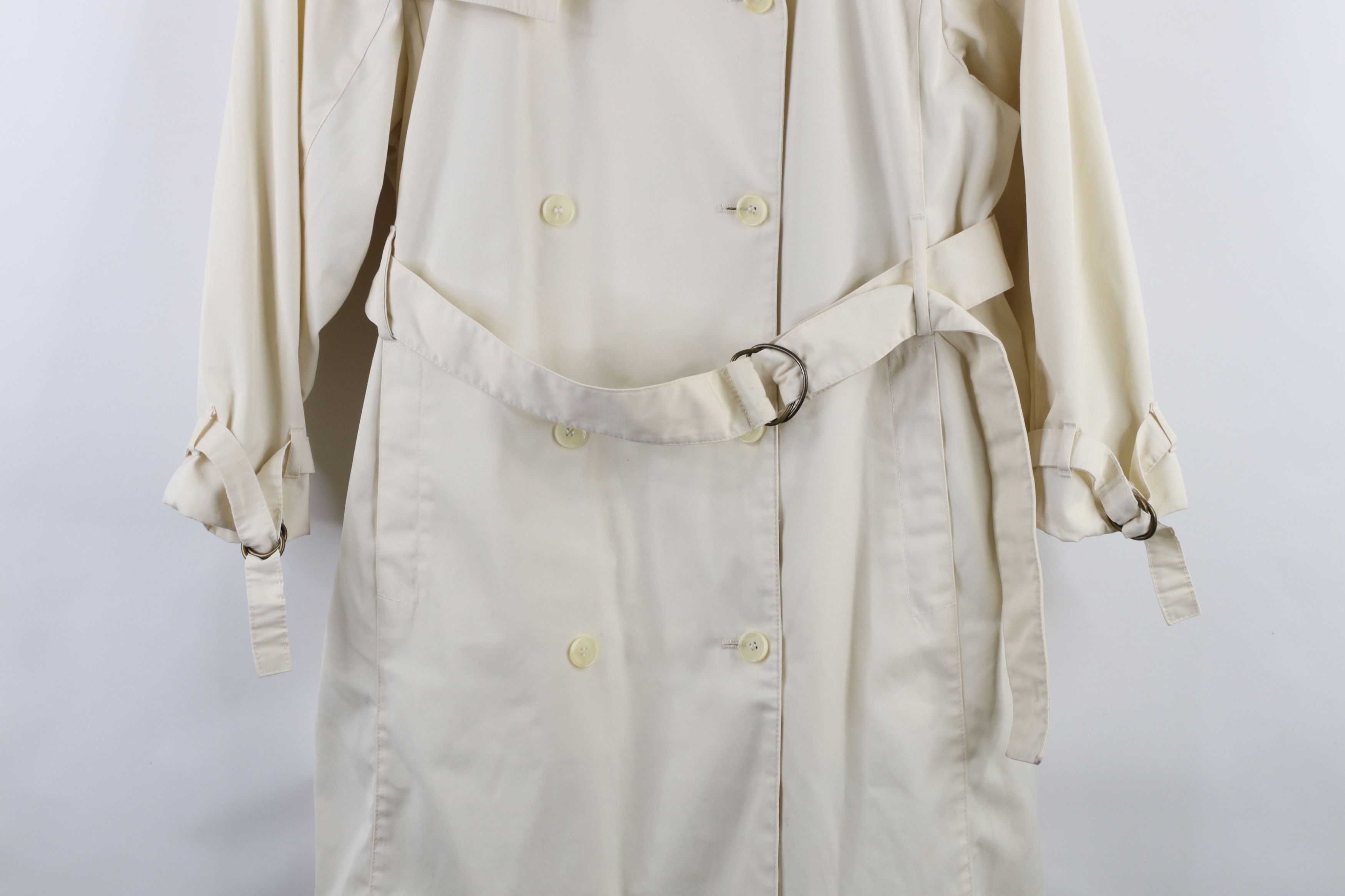 Vintage Vintage 70s Streetwear Breasted Belted Trench Coat Cream USA Size L / US 10 / IT 46 - 3 Thumbnail
