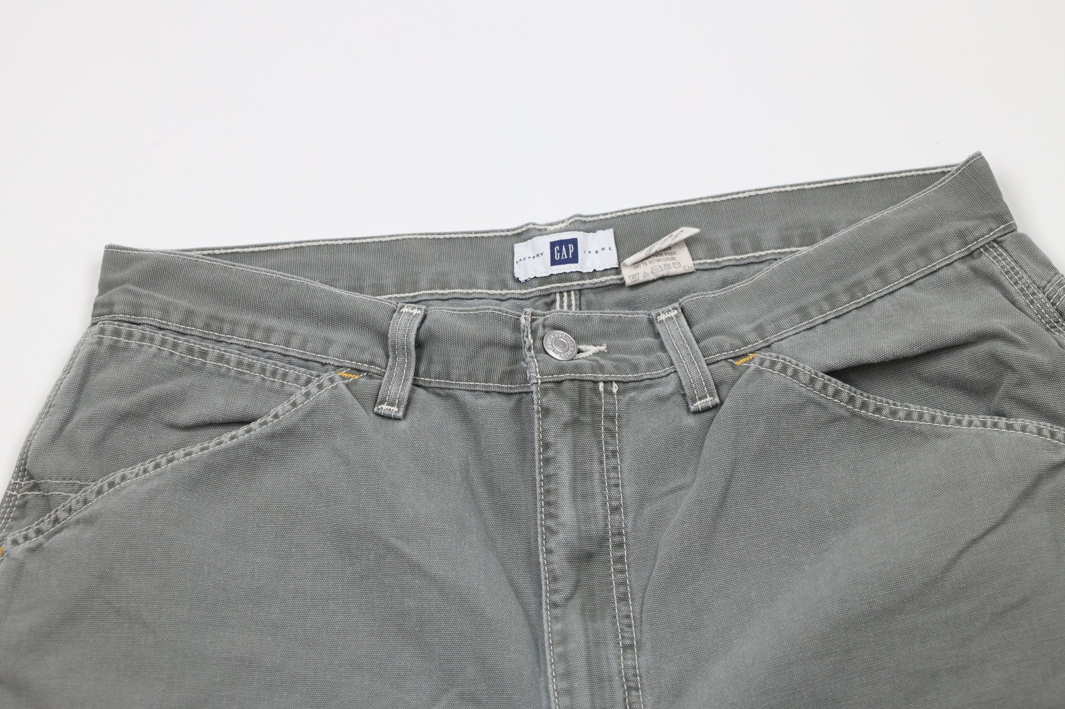 Gap × Vintage Vintage Y2K 2001 Gap Above Knee Dungaree Shorts Gray Cotton Size US 35 - 2 Thumbnail