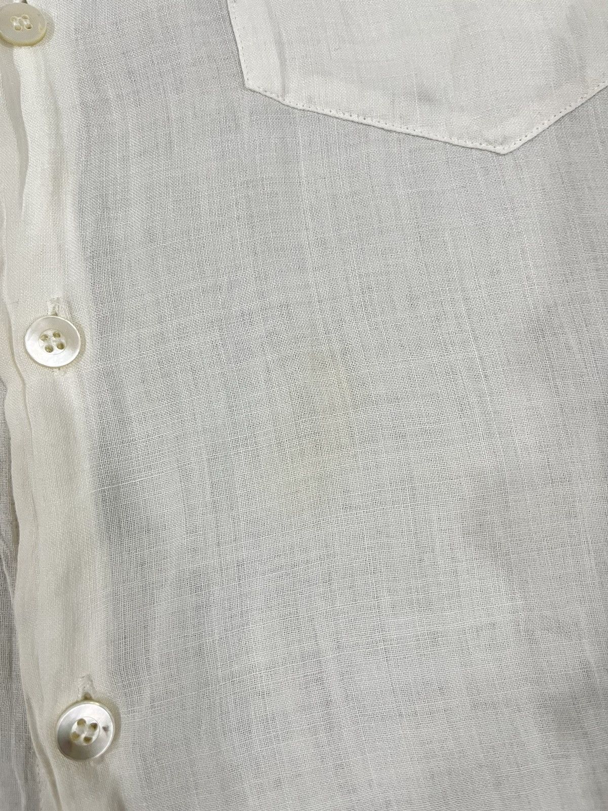 Issey Miyake × Japanese Brand × Vintage Issey Miyake Button Up White Long Sleeve 100% Linen Shirt Size US S / EU 44-46 / 1 - 11 Thumbnail