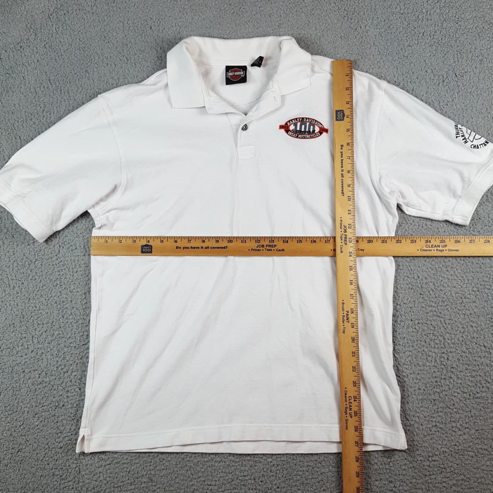 Harley Davidson Harley-Davidson 100 Year Anniversary VTG Motorcycle Polo Shirt Size L White Biker Work Polo Shirt Size US L / EU 52-54 / 3 - 6 Thumbnail