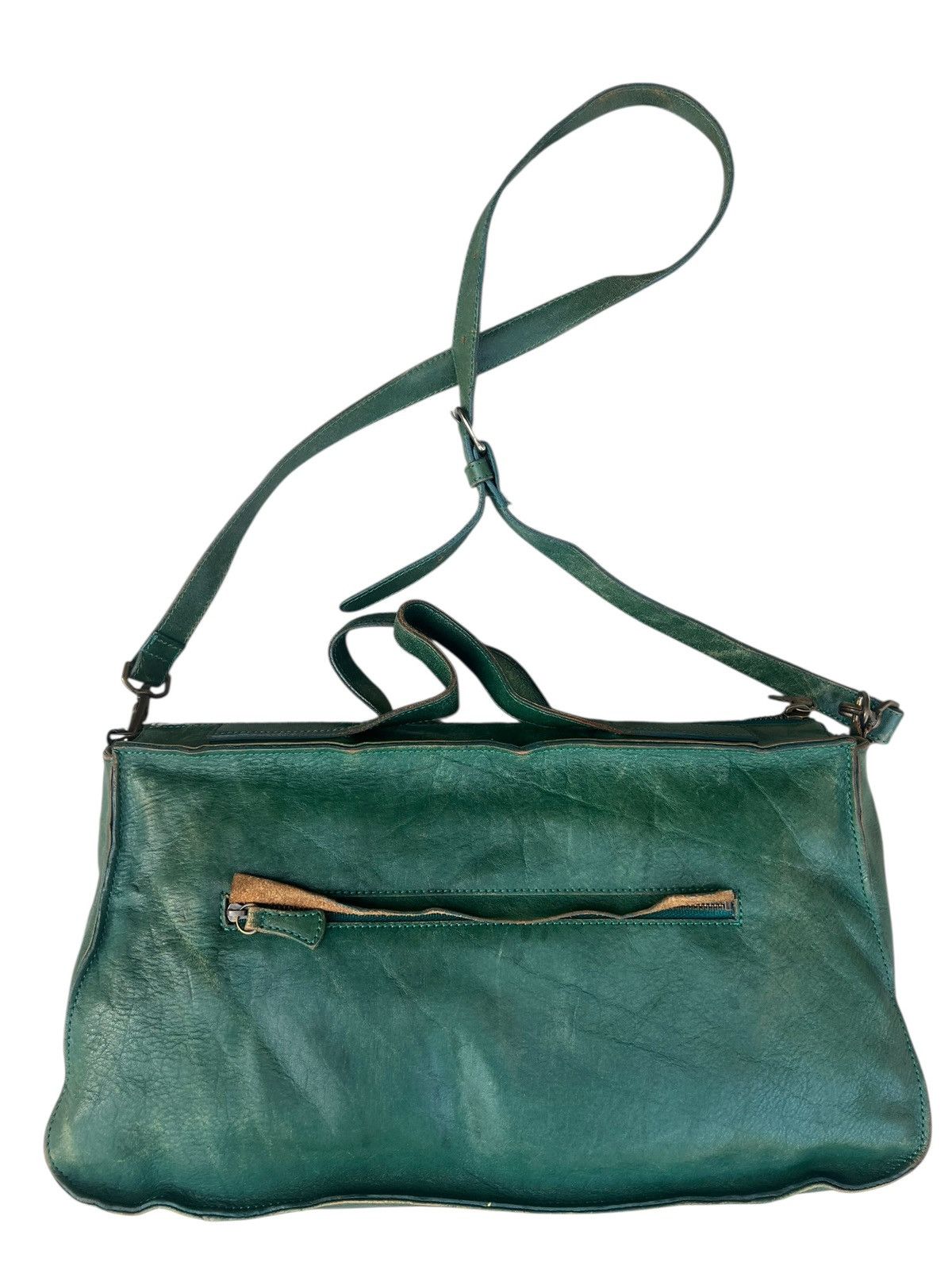 Leather Vintage B. Stuff Japan Faded Patina All Leather 2 Way Bag Size ONE SIZE - 7 Thumbnail
