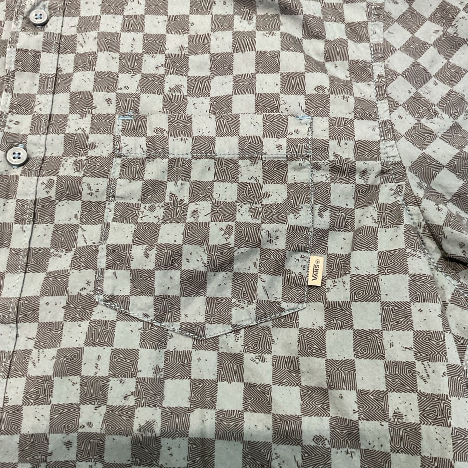 Vans Vans Checkerboard Short Sleeve Button Up Shirt Size US L / EU 52-54 / 3 - 4 Thumbnail