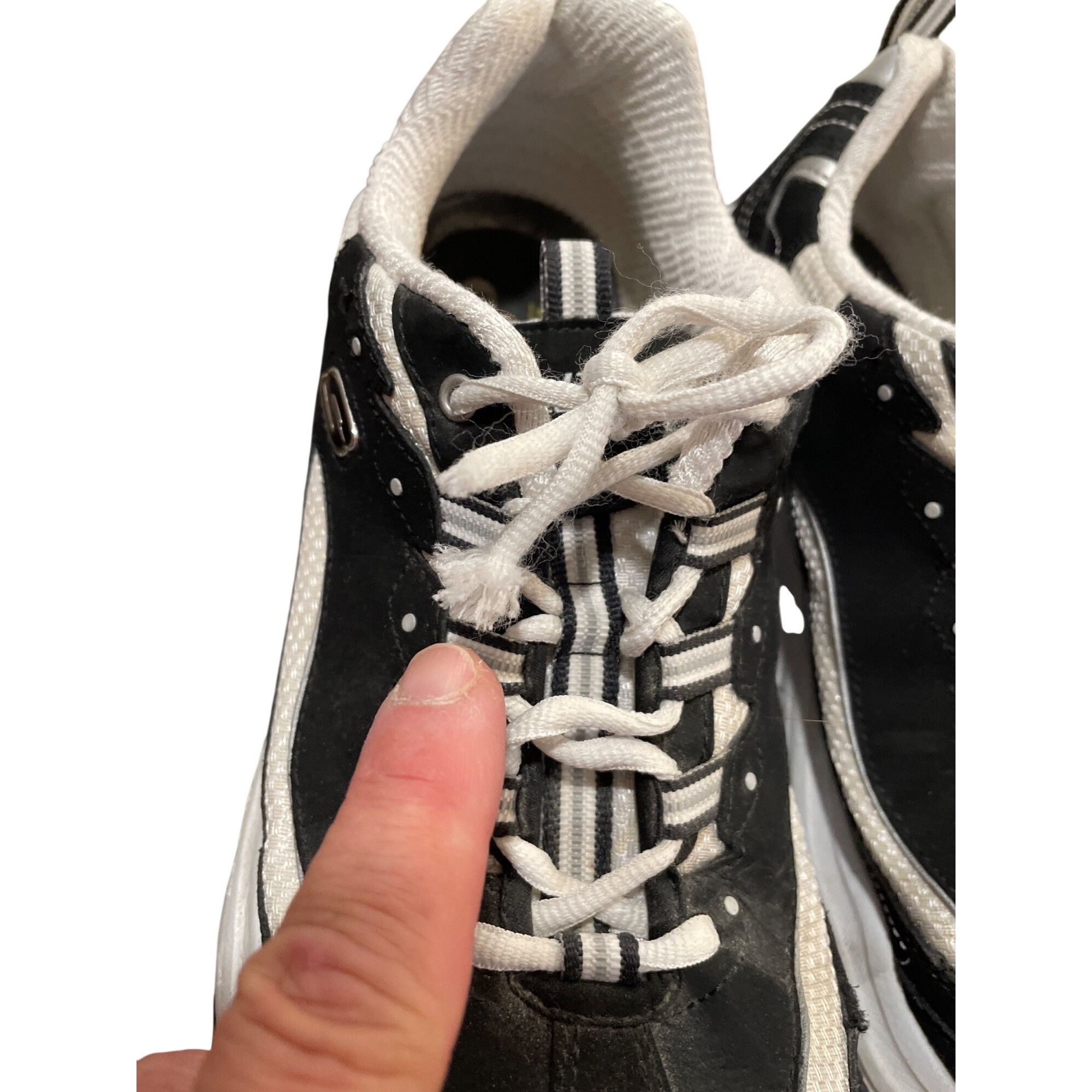 SKECHERS Skechers D'lites mens black white leather low top sneakers s Size US 10.5 / EU 43-44 - 14 Thumbnail